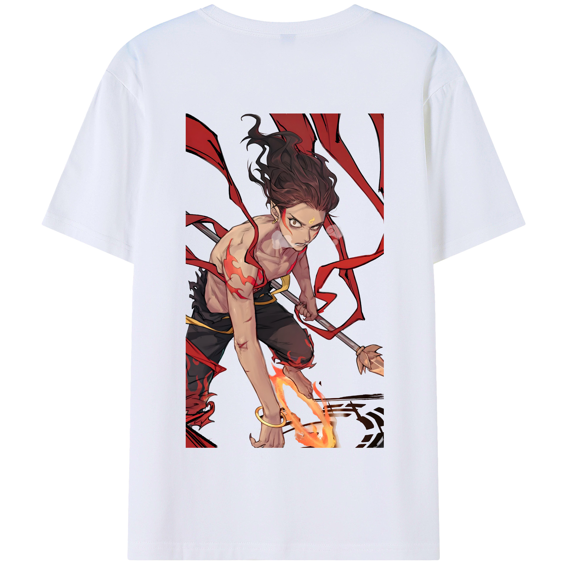 （画像用） Ne Zha 2 ナタ 魔童の大暴れ 綿100％半袖Tシャツ（背面プリント）