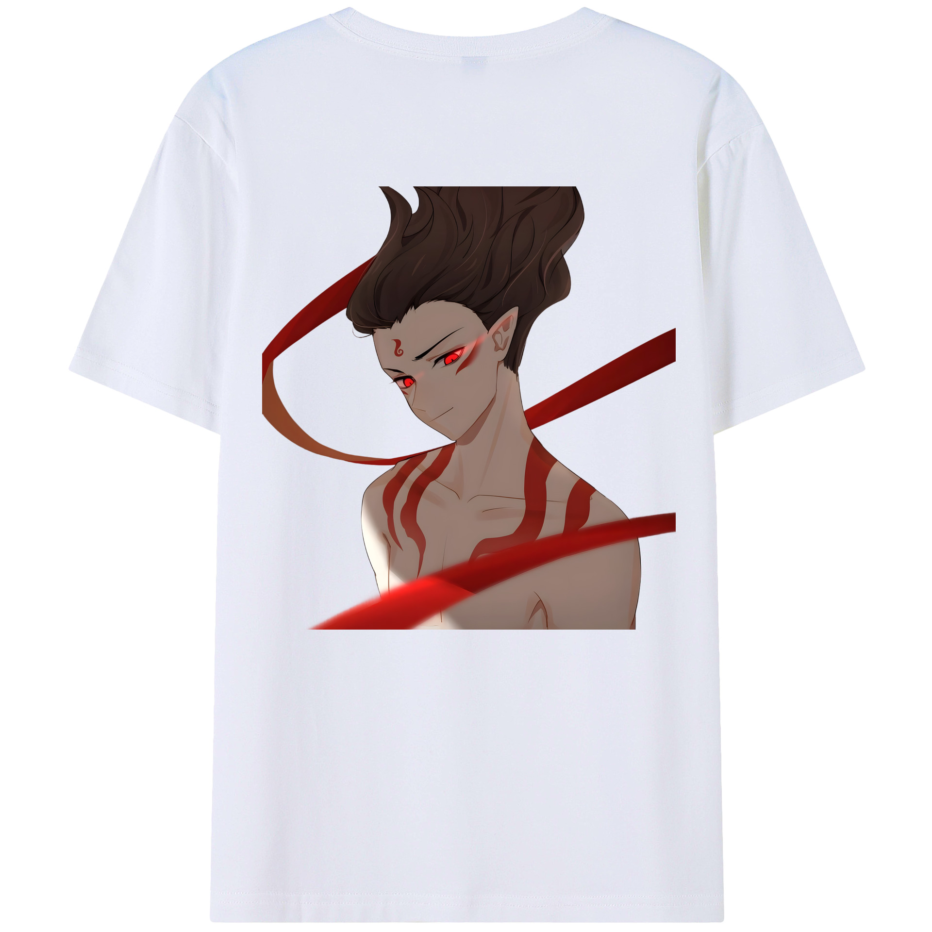 （画像用） Ne Zha 2 ナタ 魔童の大暴れ 綿100％半袖Tシャツ（背面プリント）