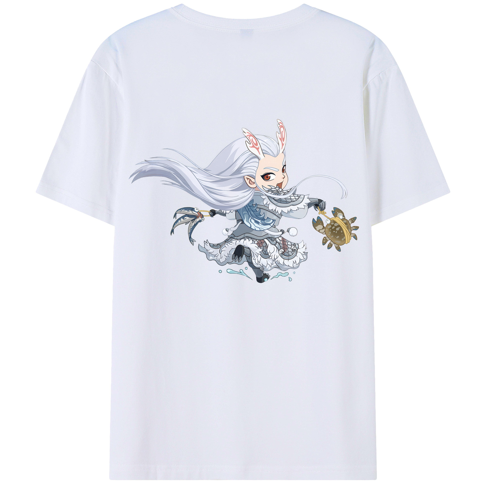 （画像用） Ne Zha 2 ナタ 魔童の大暴れ 綿100％半袖Tシャツ（背面プリント）