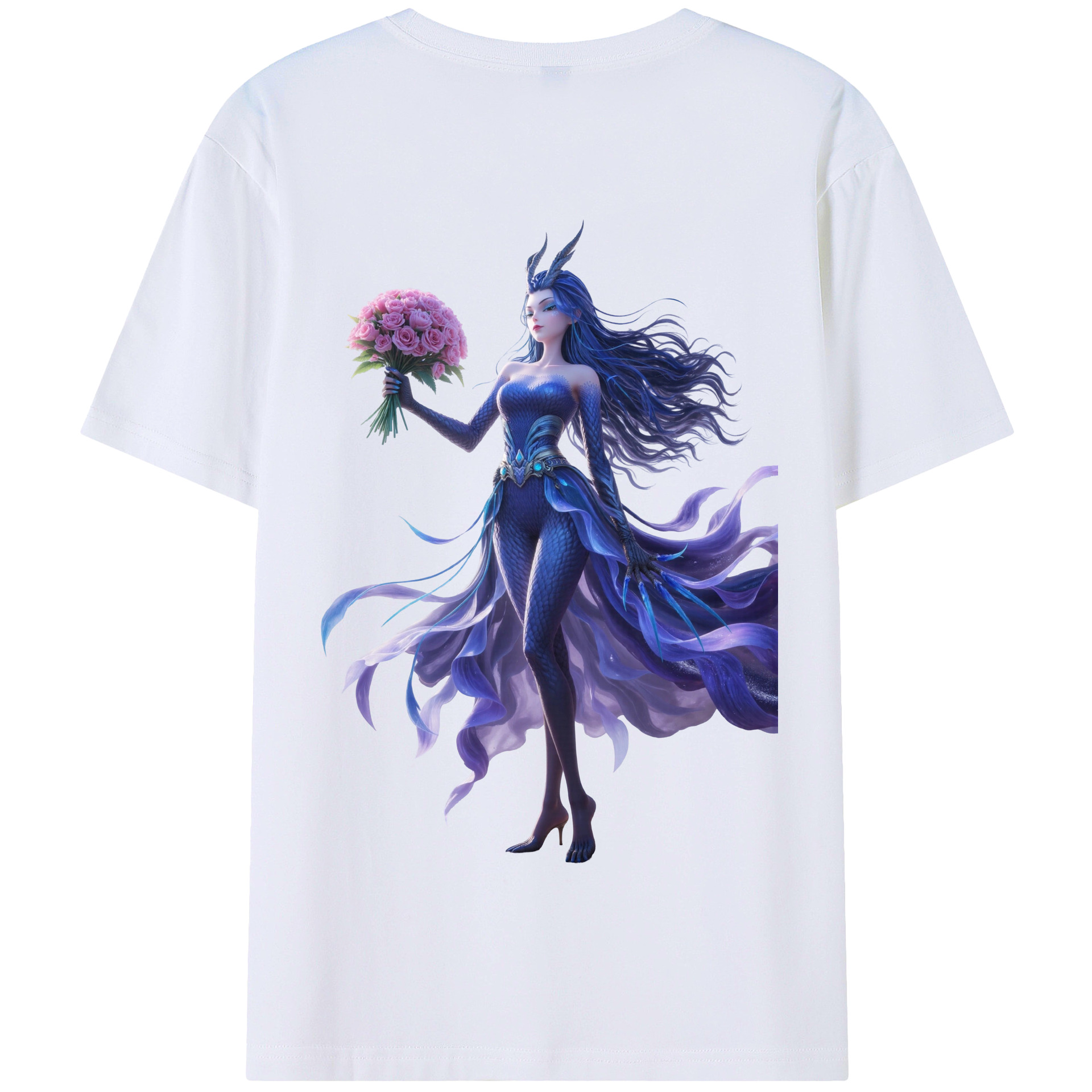 （画像用） Ne Zha 2 ナタ 魔童の大暴れ 綿100％半袖Tシャツ（背面プリント）