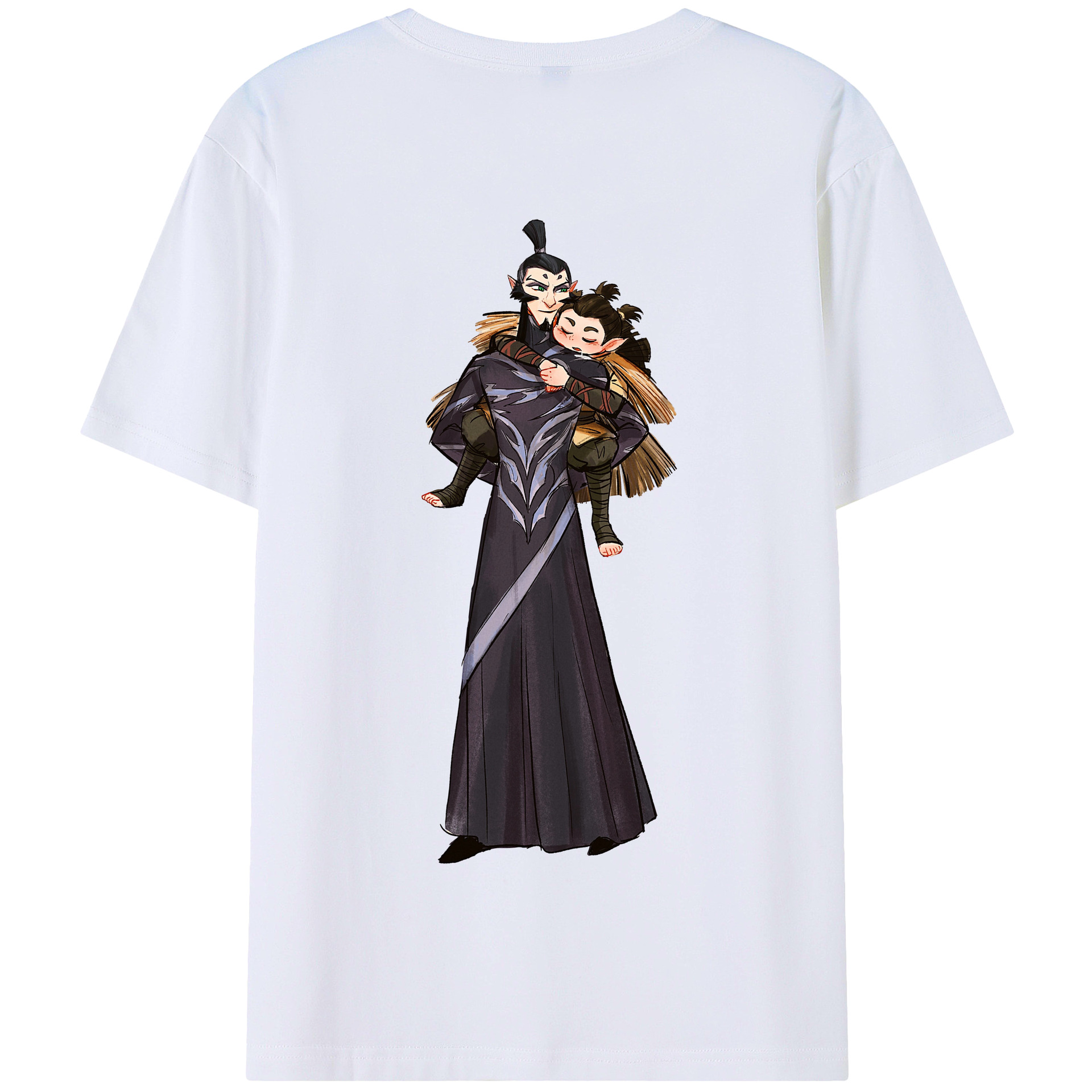 （画像用） Ne Zha 2 ナタ 魔童の大暴れ 綿100％半袖Tシャツ（背面プリント）