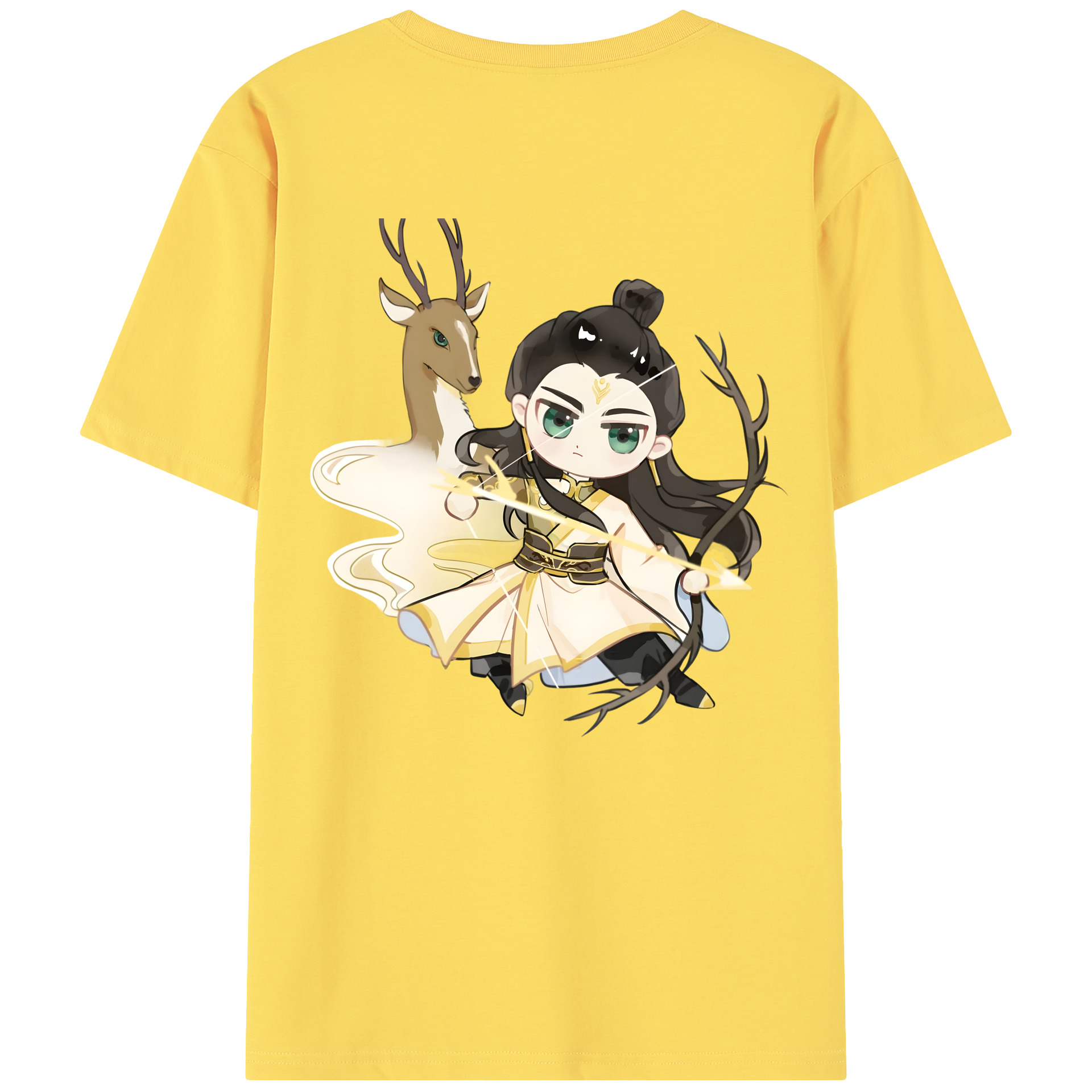 （画像用） Ne Zha 2 ナタ 魔童の大暴れ 綿100％半袖Tシャツ（背面プリント）