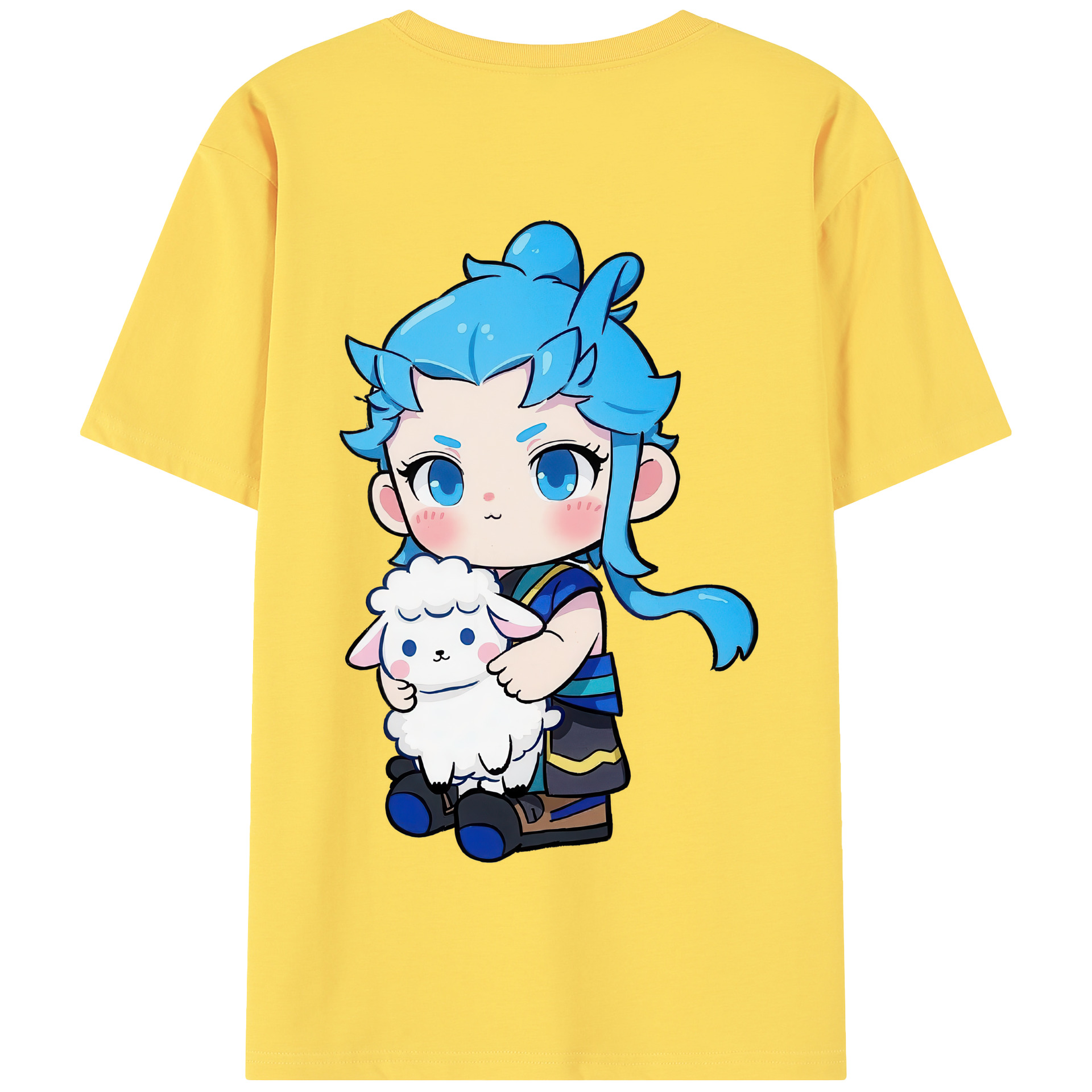 （画像用） Ne Zha 2 ナタ 魔童の大暴れ 綿100％半袖Tシャツ（背面プリント）