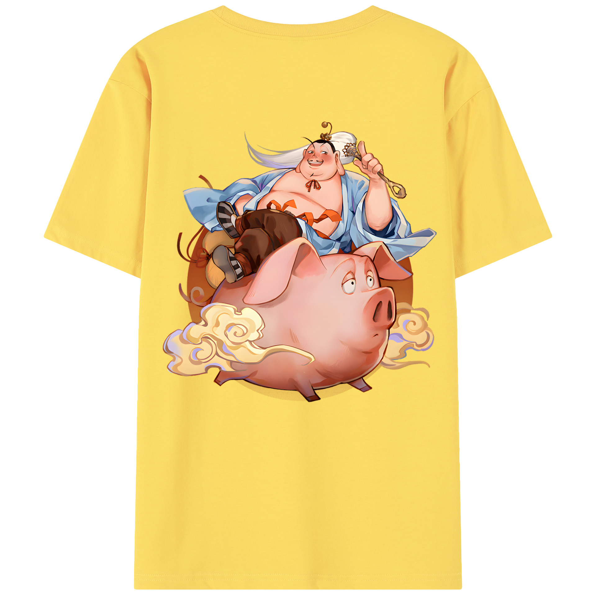 （画像用） Ne Zha 2 ナタ 魔童の大暴れ 綿100％半袖Tシャツ（背面プリント）