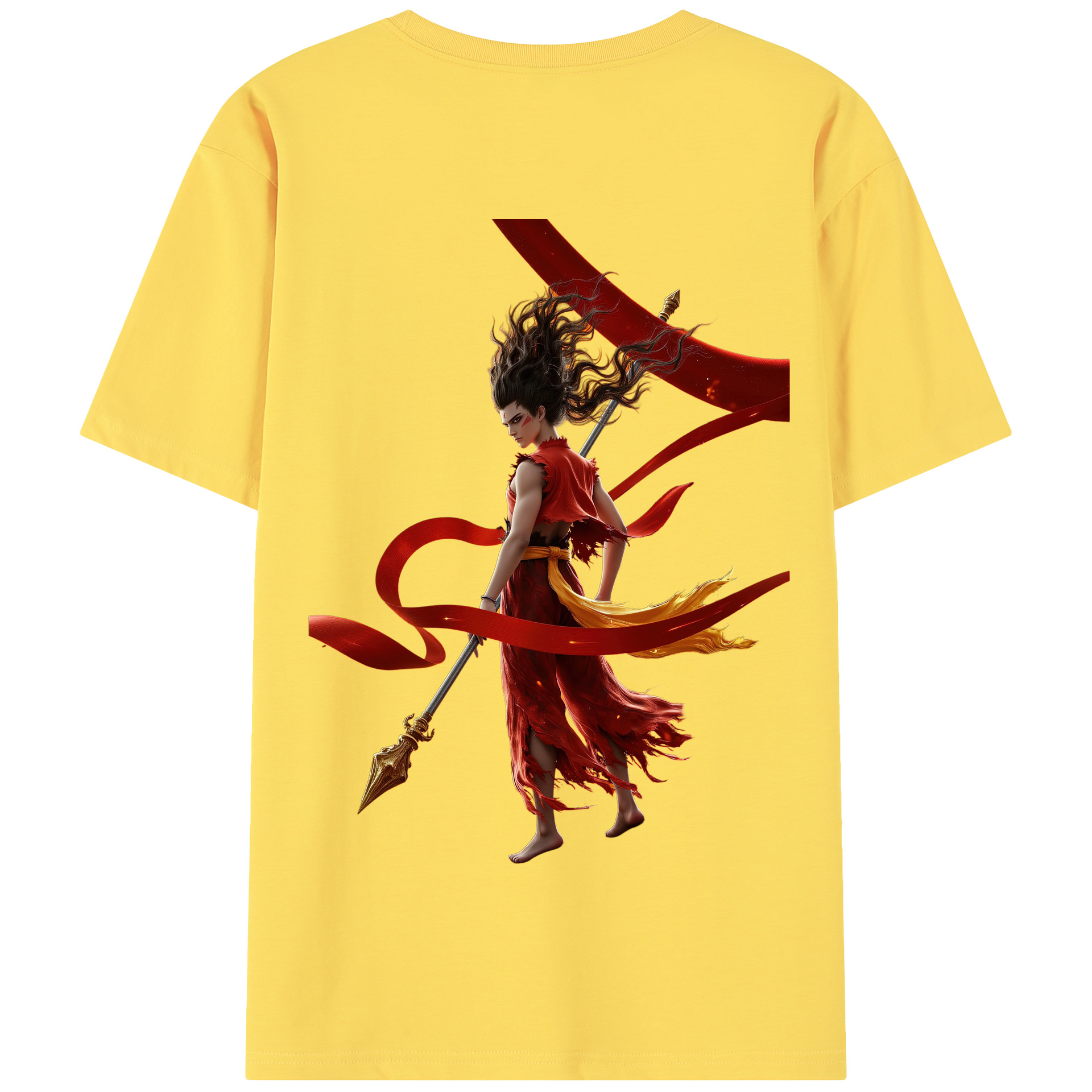 （画像用） Ne Zha 2 ナタ 魔童の大暴れ 綿100％半袖Tシャツ（背面プリント）