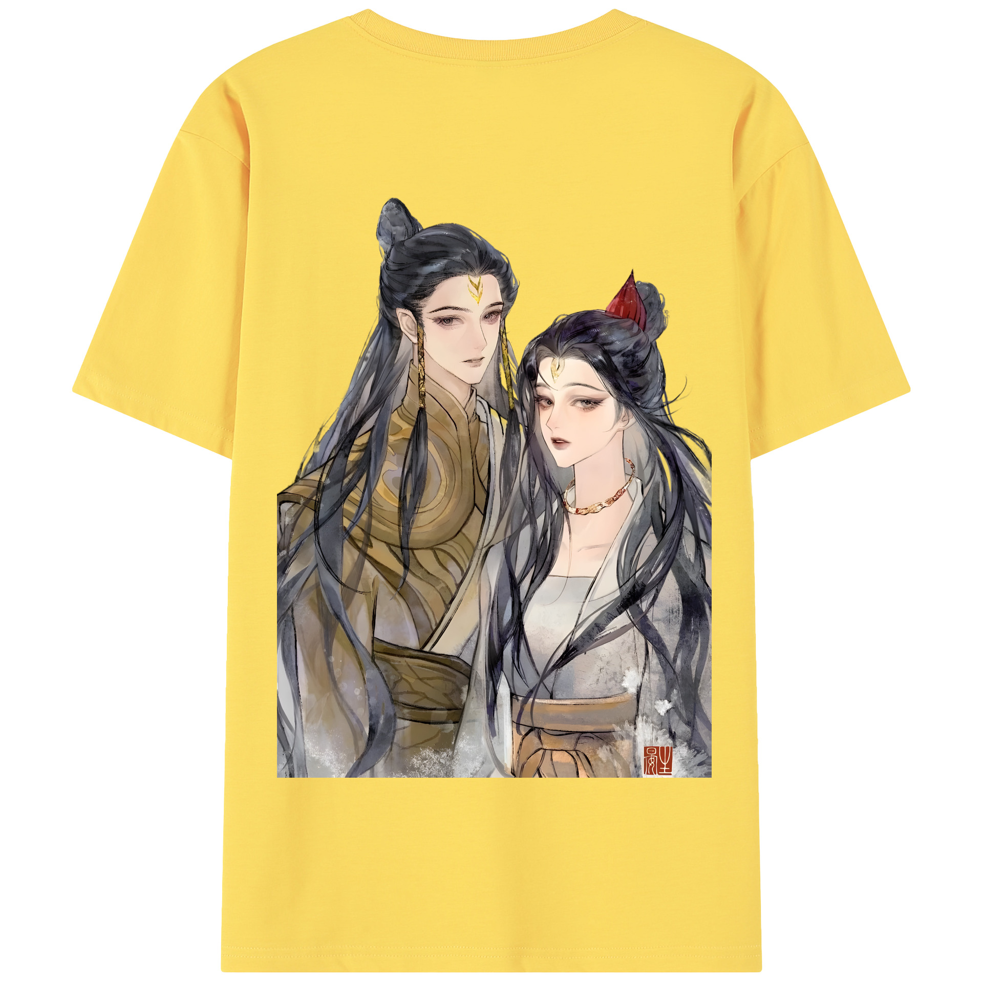 （画像用） Ne Zha 2 ナタ 魔童の大暴れ 綿100％半袖Tシャツ（背面プリント）