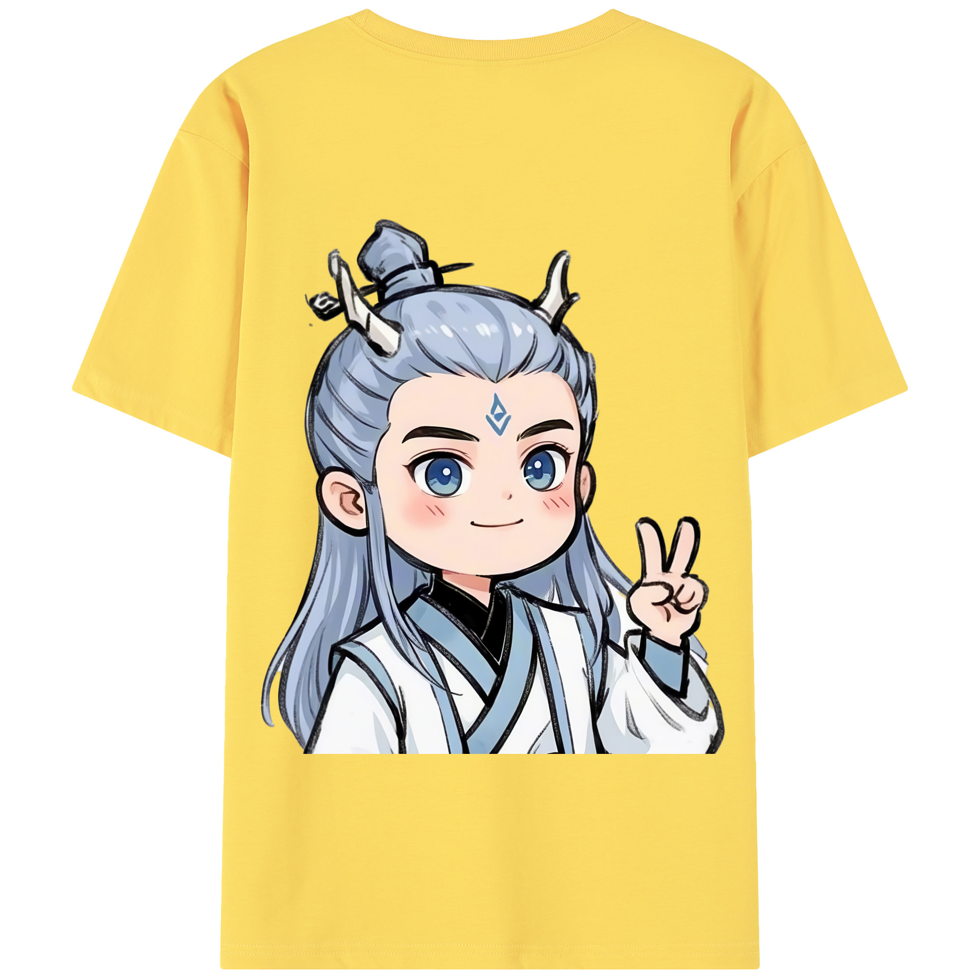 （画像用） Ne Zha 2 ナタ 魔童の大暴れ 綿100％半袖Tシャツ（背面プリント）