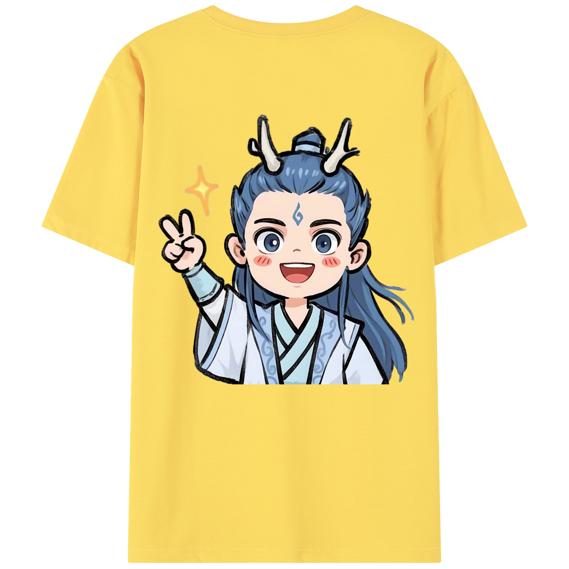 （画像用） Ne Zha 2 ナタ 魔童の大暴れ 綿100％半袖Tシャツ（背面プリント）