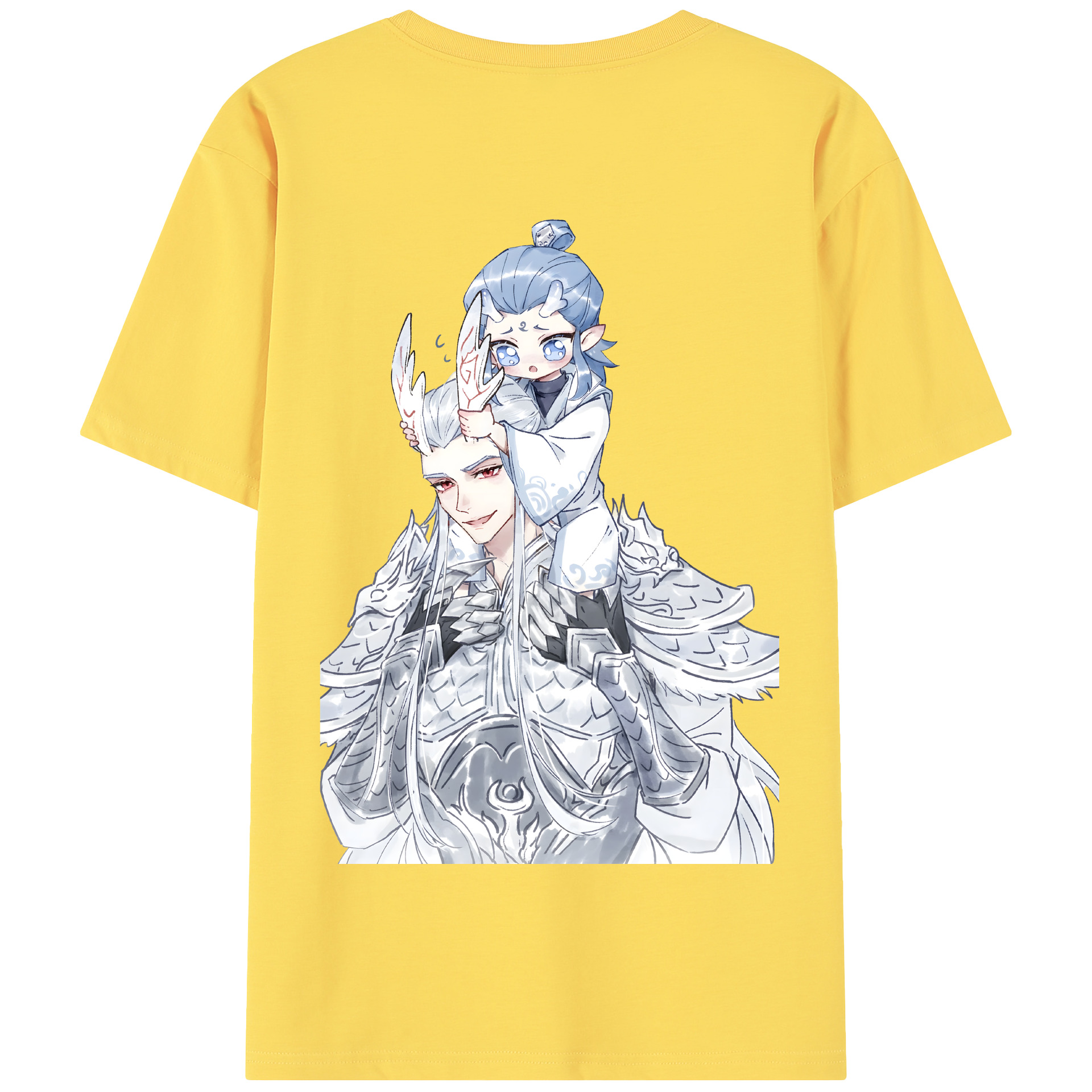 （画像用） Ne Zha 2 ナタ 魔童の大暴れ 綿100％半袖Tシャツ（背面プリント）