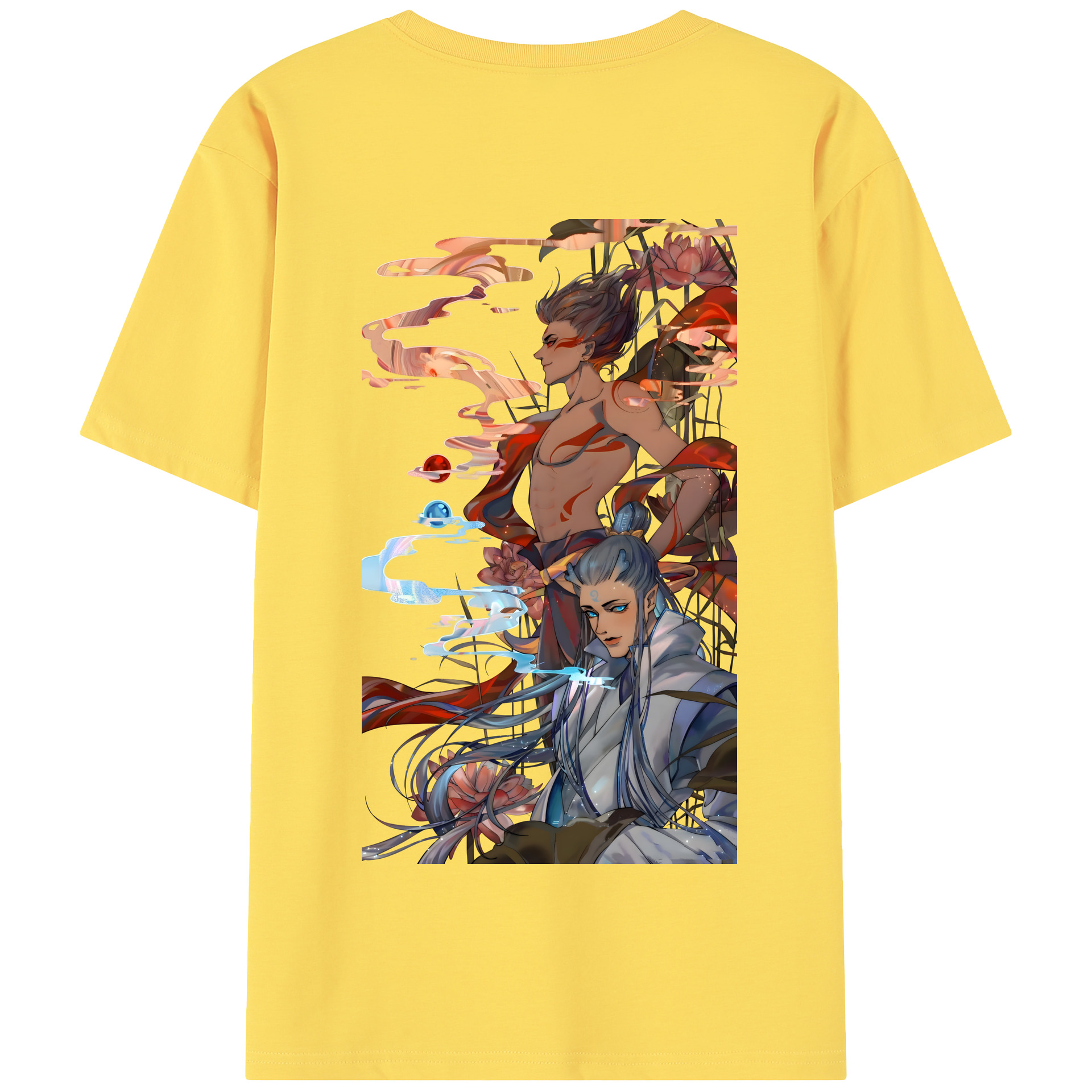 （画像用） Ne Zha 2 ナタ 魔童の大暴れ 綿100％半袖Tシャツ（背面プリント）
