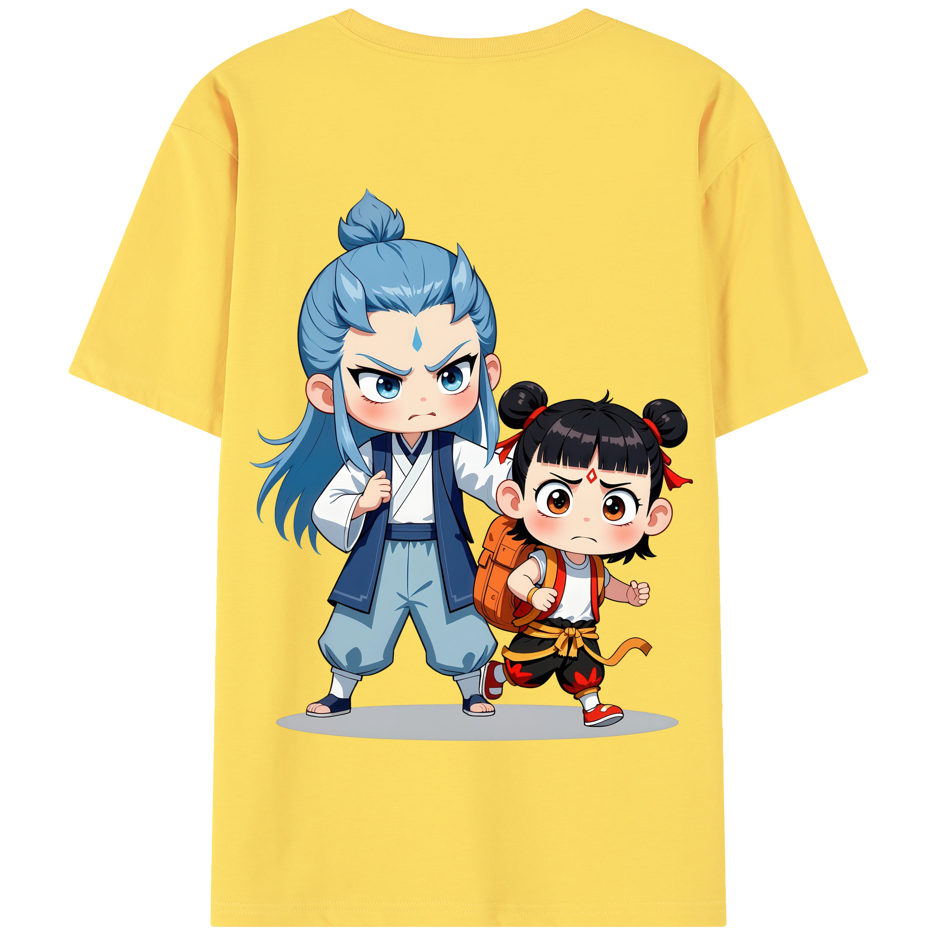 （画像用） Ne Zha 2 ナタ 魔童の大暴れ 綿100％半袖Tシャツ（背面プリント）
