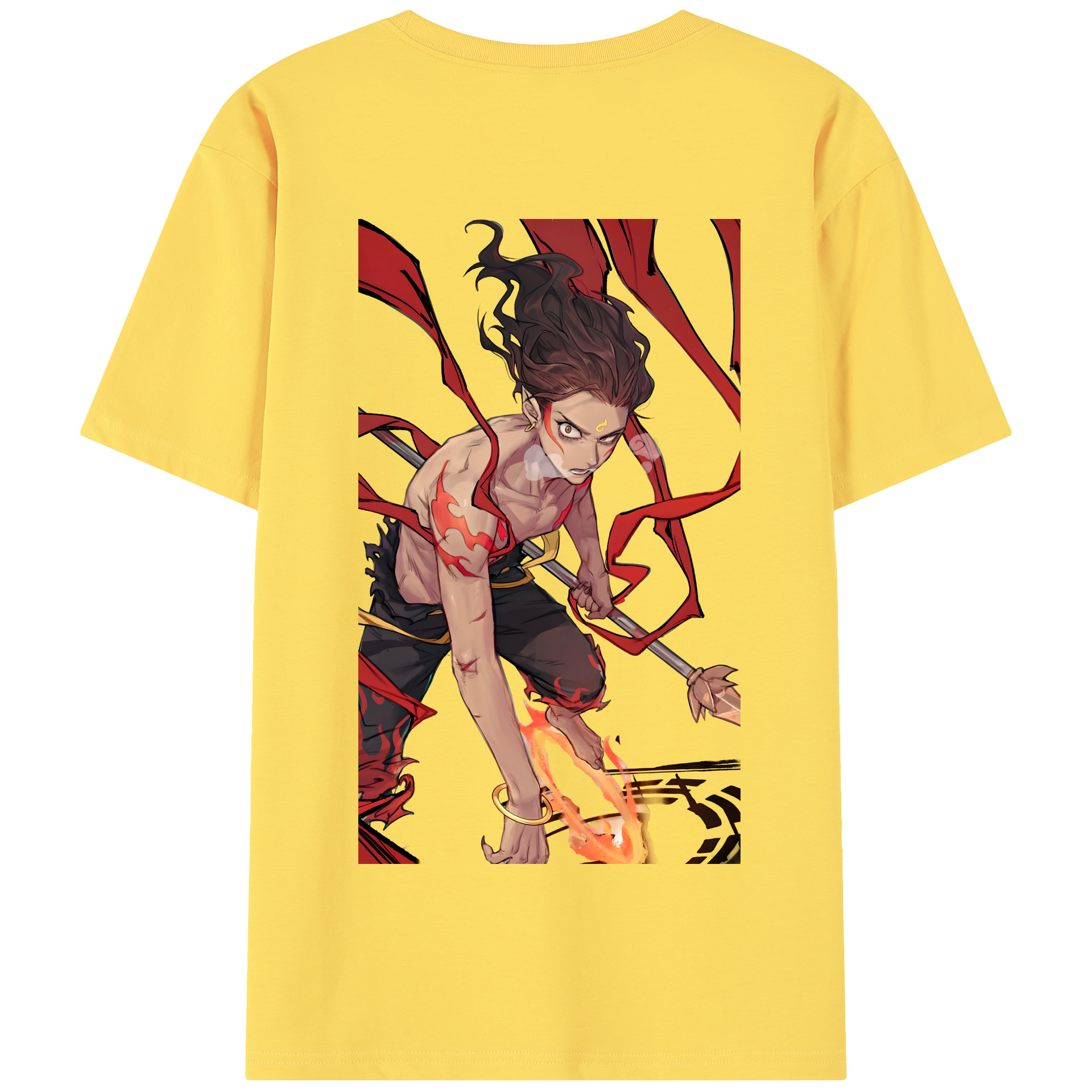 （画像用） Ne Zha 2 ナタ 魔童の大暴れ 綿100％半袖Tシャツ（背面プリント）