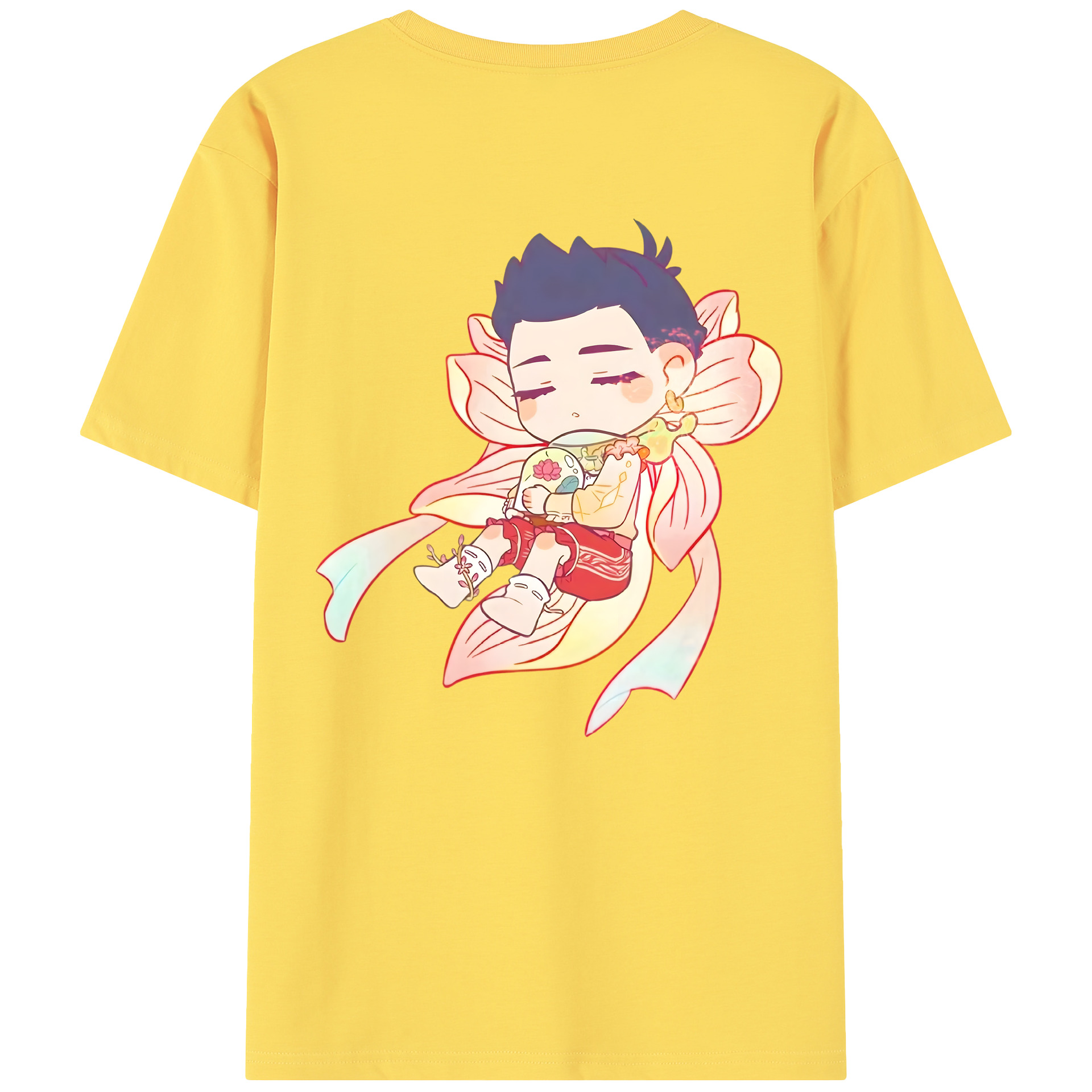 （画像用） Ne Zha 2 ナタ 魔童の大暴れ 綿100％半袖Tシャツ（背面プリント）