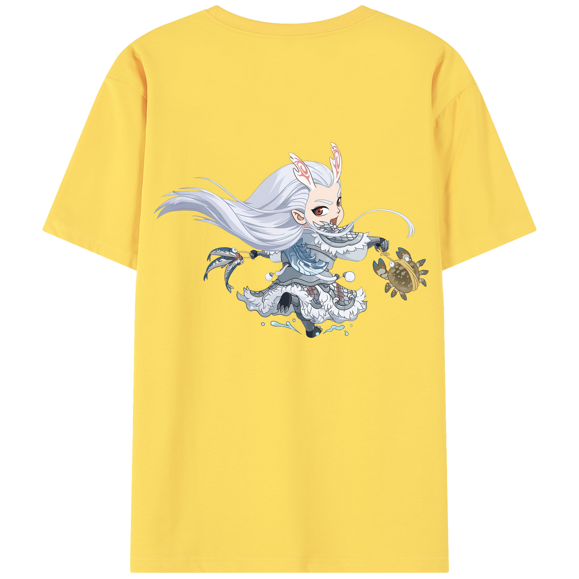 （画像用） Ne Zha 2 ナタ 魔童の大暴れ 綿100％半袖Tシャツ（背面プリント）