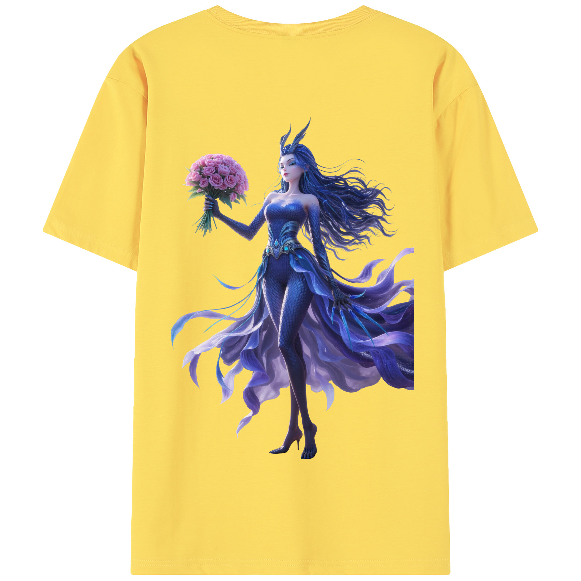 （画像用） Ne Zha 2 ナタ 魔童の大暴れ 綿100％半袖Tシャツ（背面プリント）