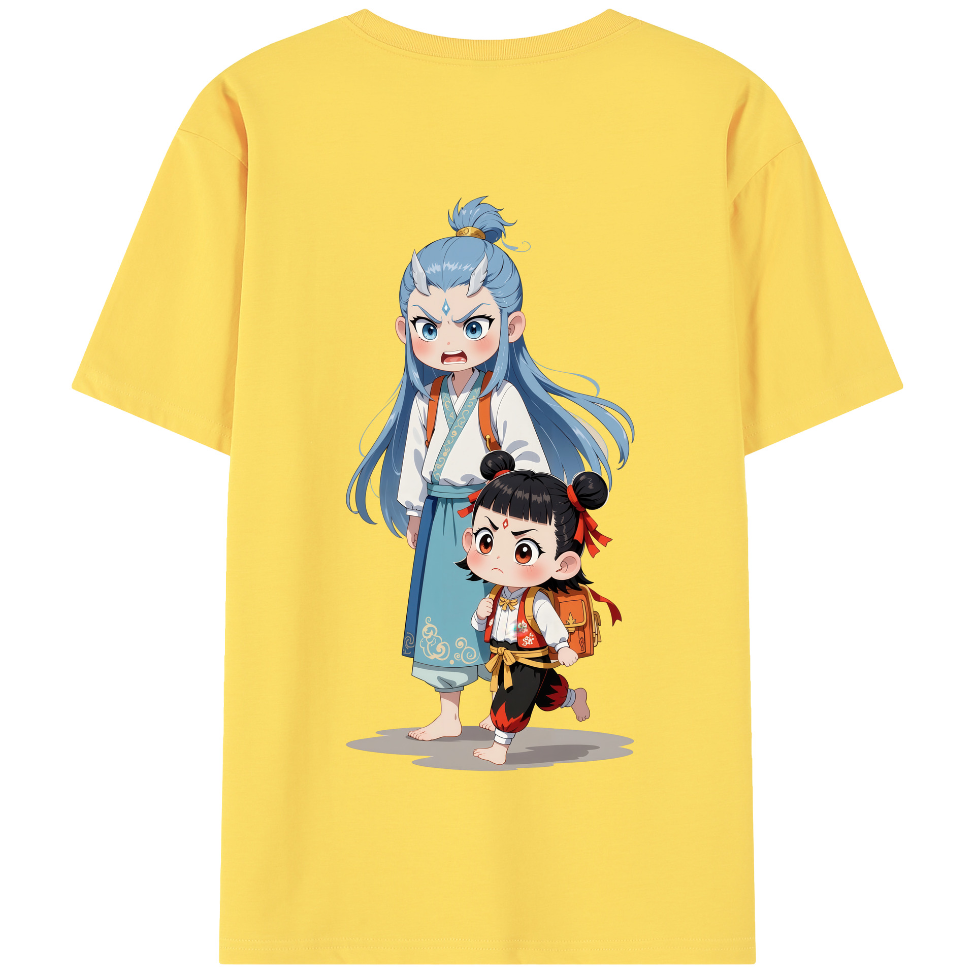 （画像用） Ne Zha 2 ナタ 魔童の大暴れ 綿100％半袖Tシャツ（背面プリント）