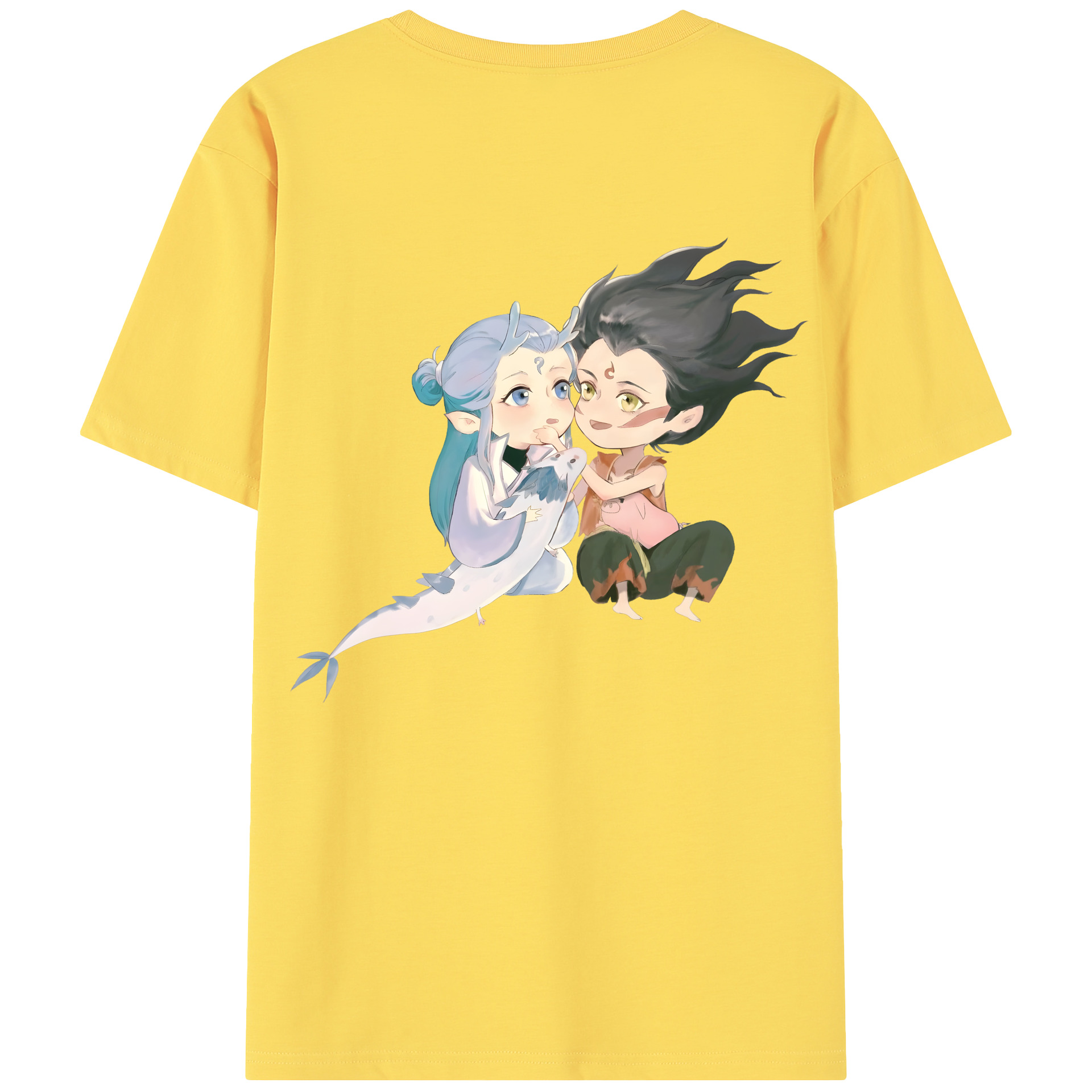 （画像用） Ne Zha 2 ナタ 魔童の大暴れ 綿100％半袖Tシャツ（背面プリント）