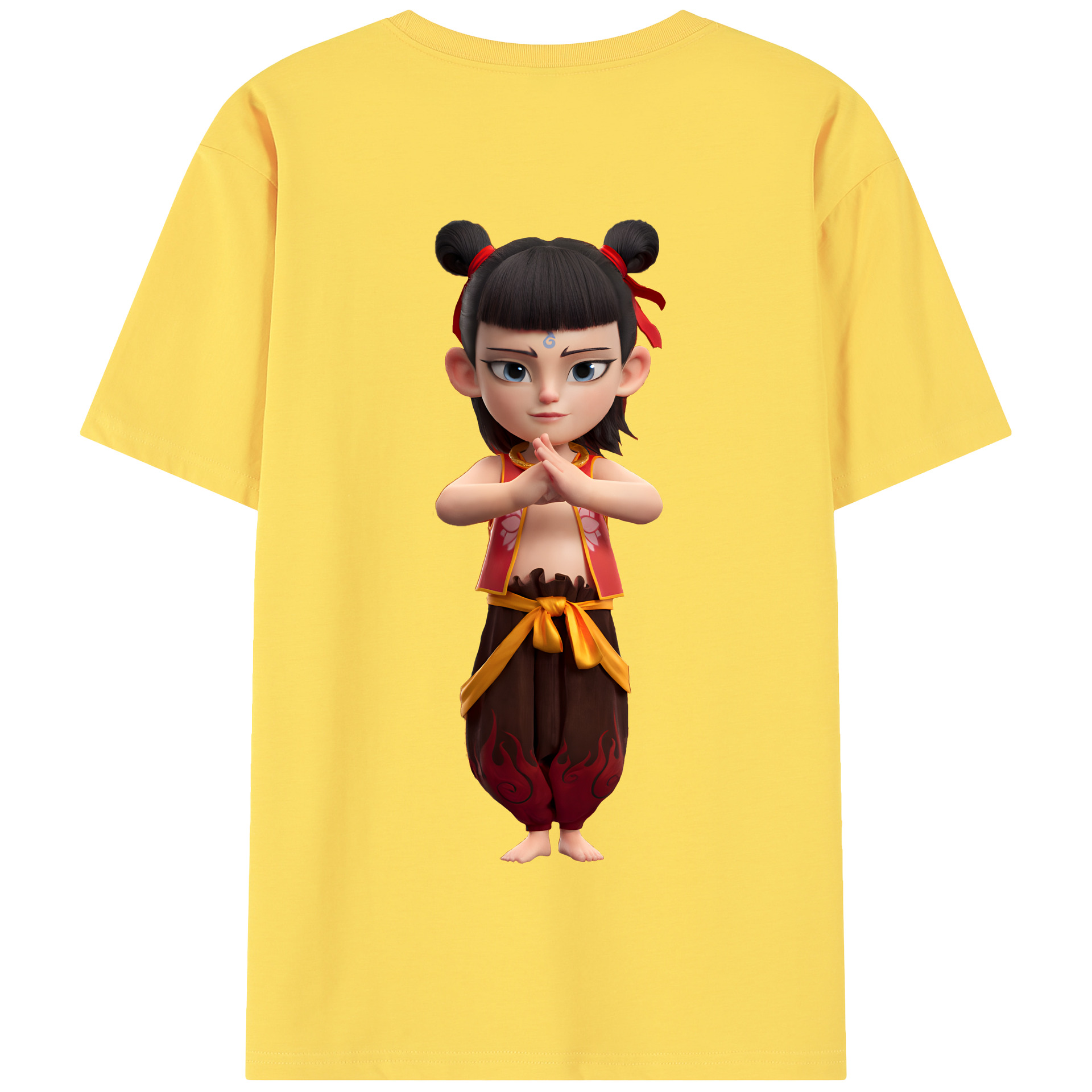 （画像用） Ne Zha 2 ナタ 魔童の大暴れ 綿100％半袖Tシャツ（背面プリント）