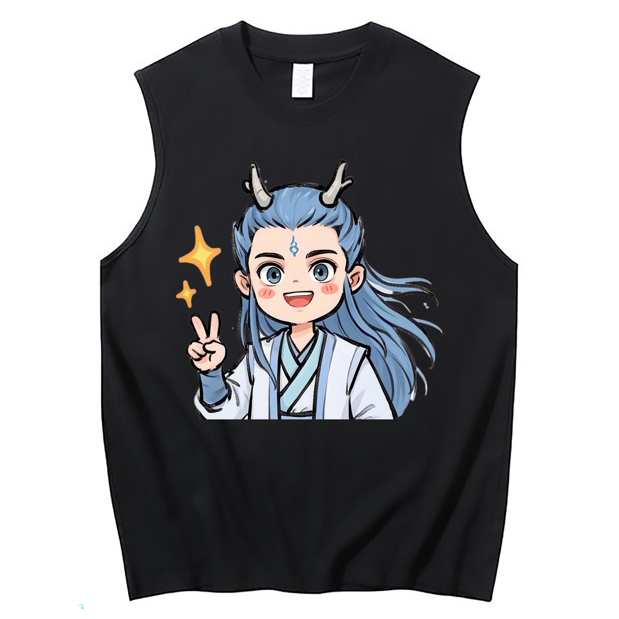（画像用） Ne Zha 2 ナタ 魔童の大暴れ コットン100％タンクトップ（フロントプリント）