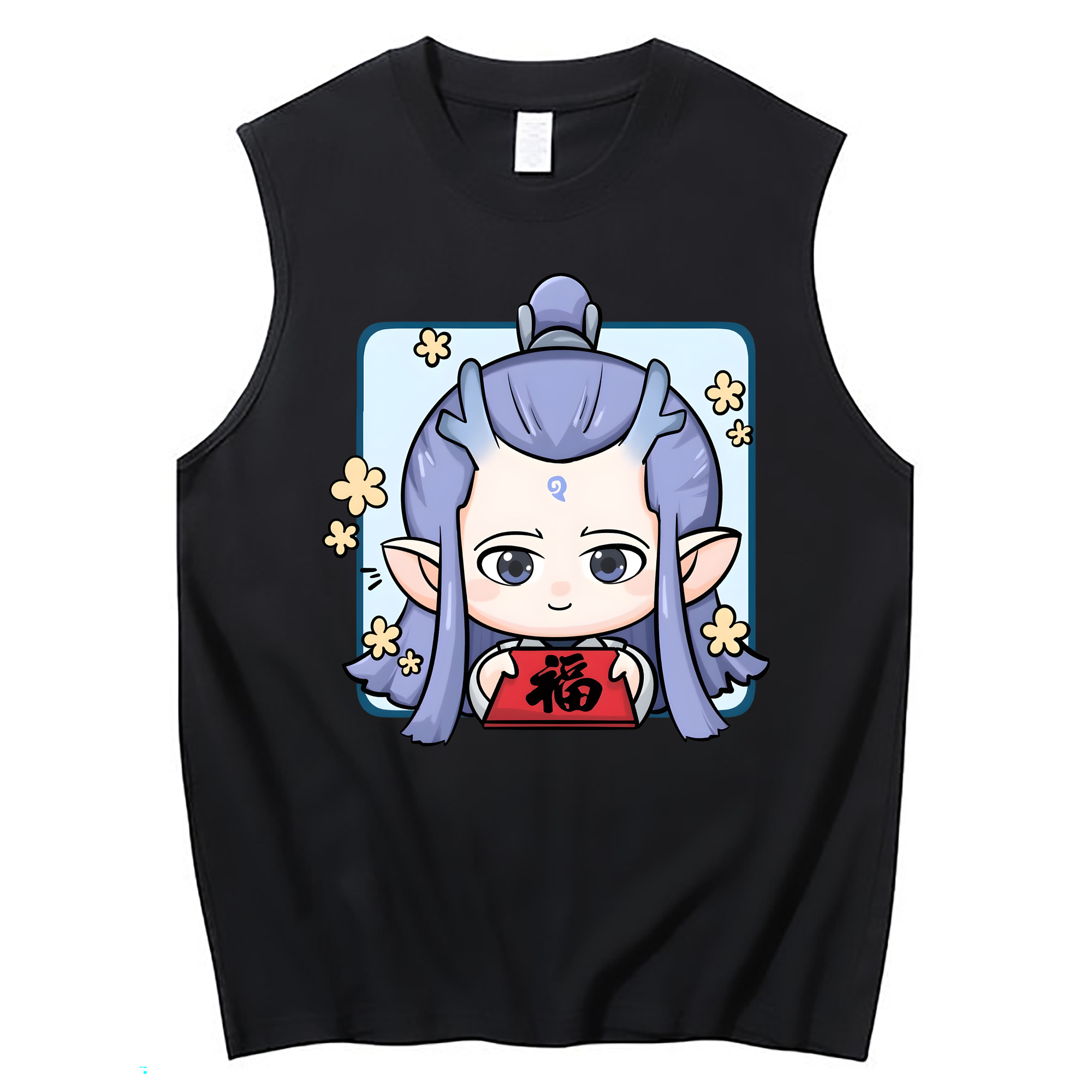 （画像用） Ne Zha 2 ナタ 魔童の大暴れ コットン100％タンクトップ（フロントプリント）