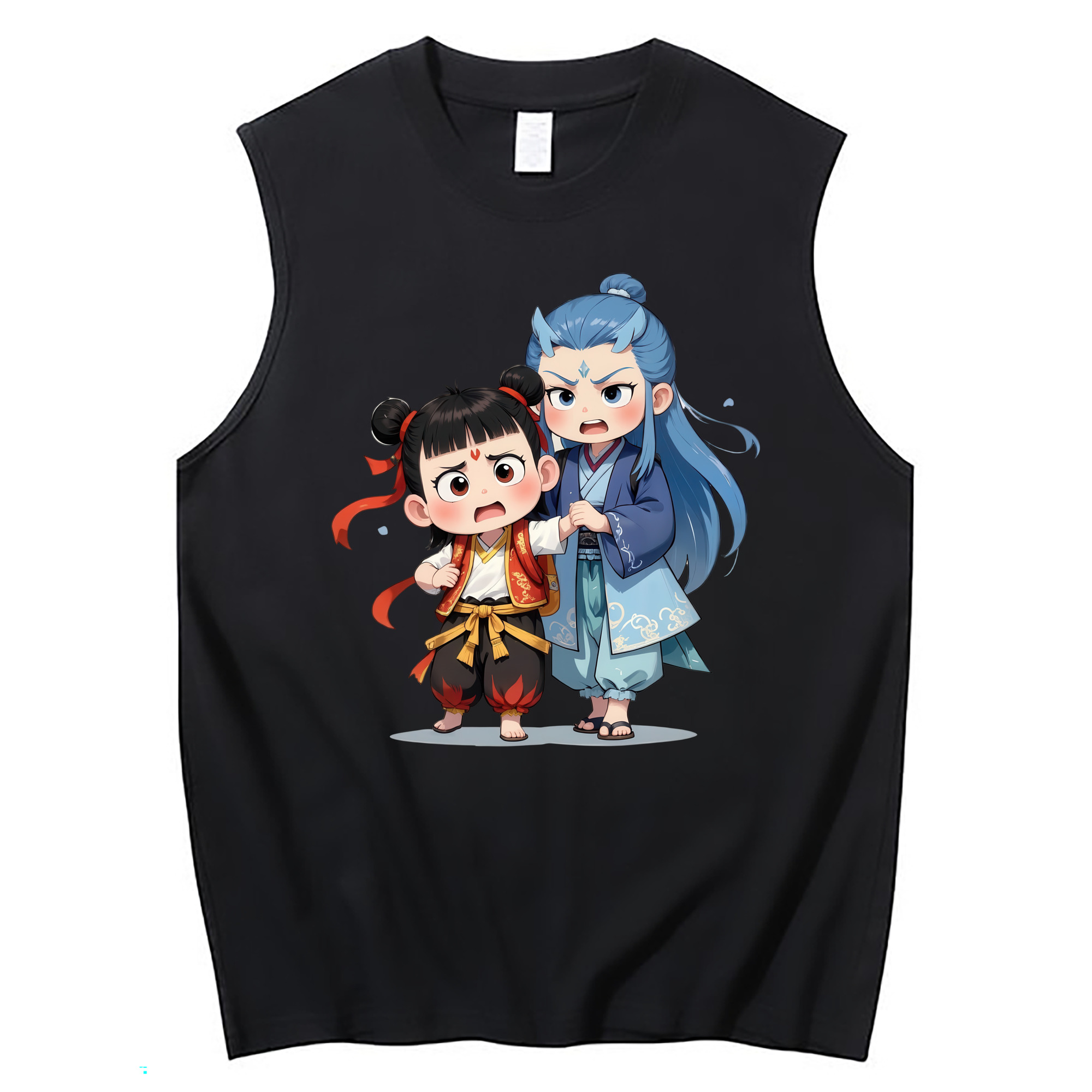 （画像用） Ne Zha 2 ナタ 魔童の大暴れ コットン100％タンクトップ（フロントプリント）