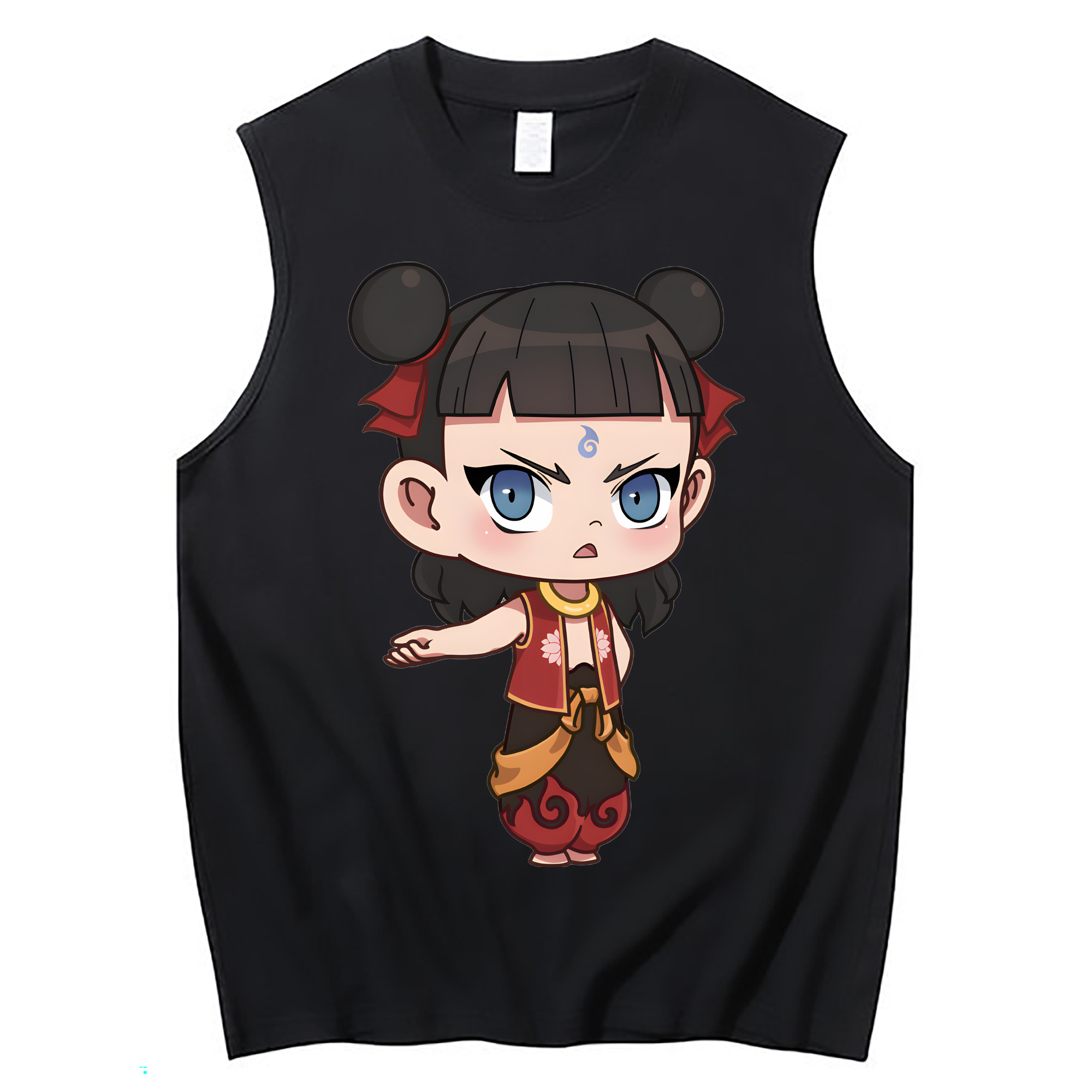 （画像用） Ne Zha 2 ナタ 魔童の大暴れ コットン100％タンクトップ（フロントプリント）