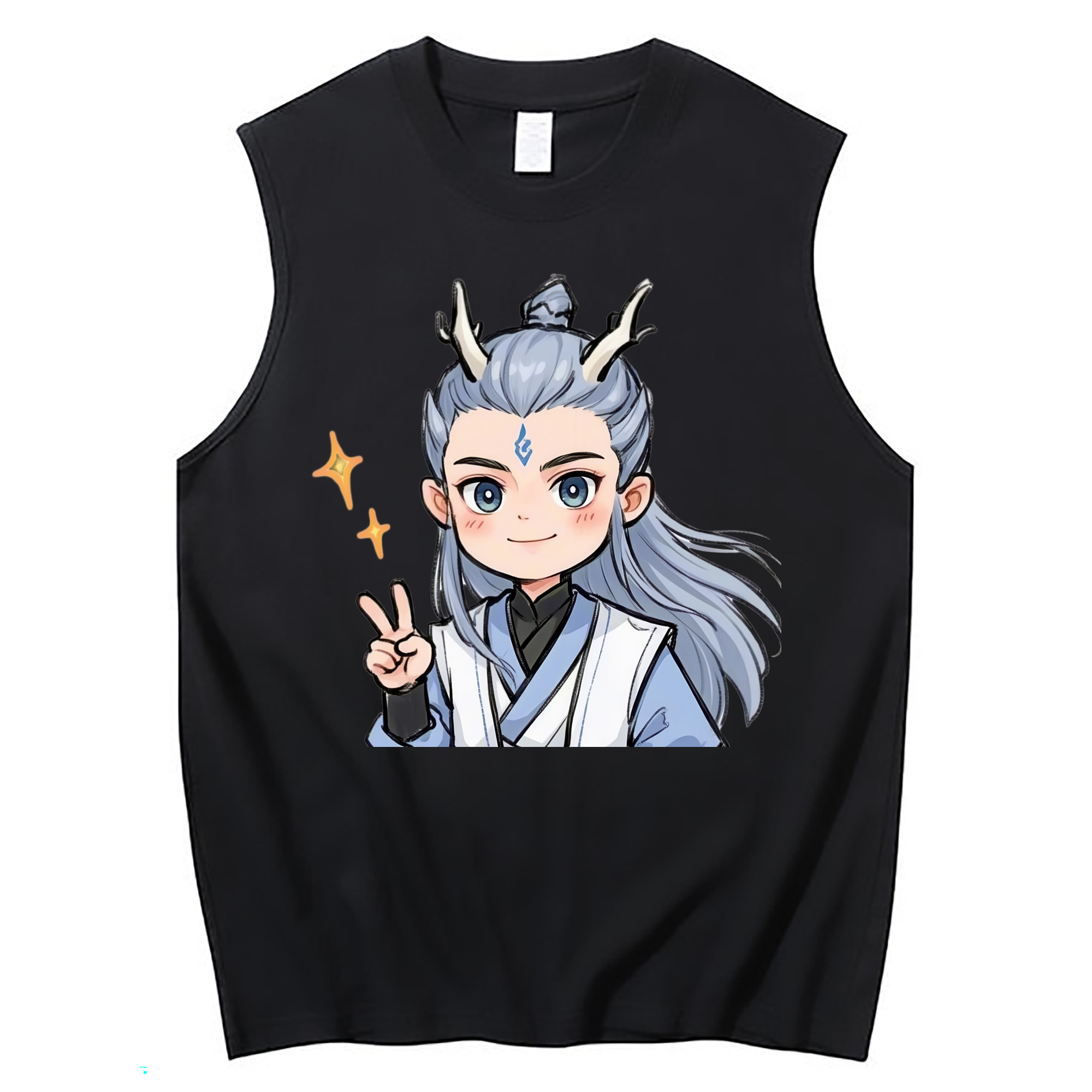 （画像用） Ne Zha 2 ナタ 魔童の大暴れ コットン100％タンクトップ（フロントプリント）