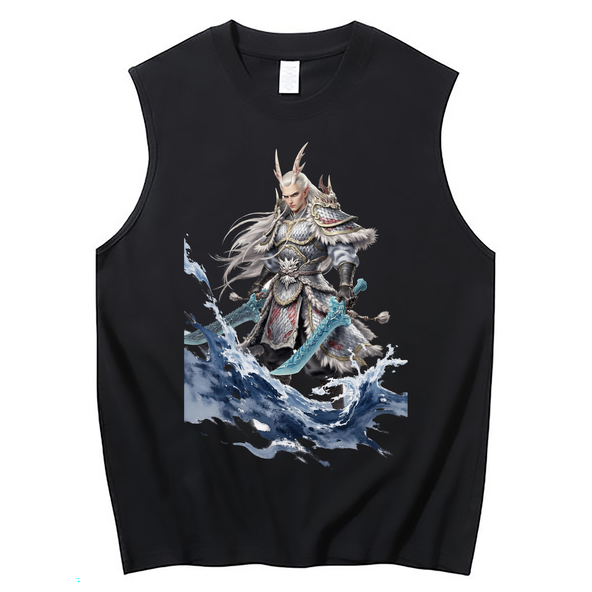 （画像用） Ne Zha 2 ナタ 魔童の大暴れ コットン100％タンクトップ（フロントプリント）