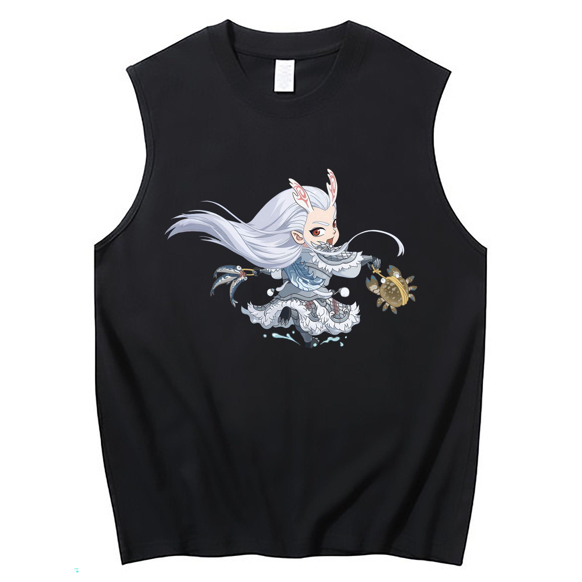 （画像用） Ne Zha 2 ナタ 魔童の大暴れ コットン100％タンクトップ（フロントプリント）