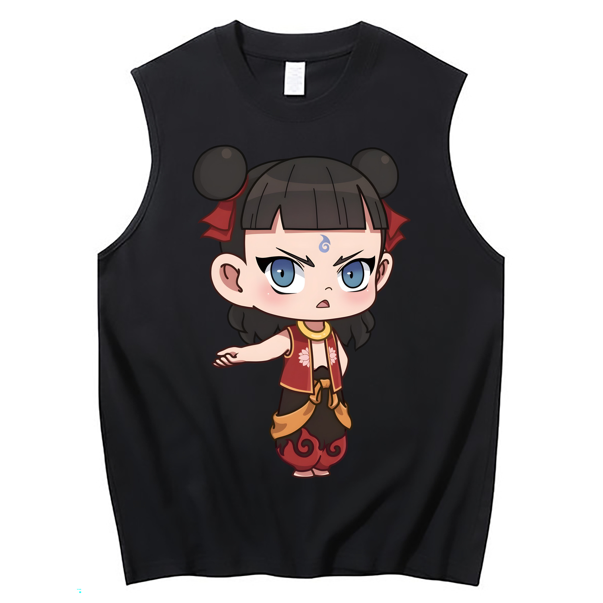 （画像用） Ne Zha 2 ナタ 魔童の大暴れ コットン100％タンクトップ（フロントプリント）