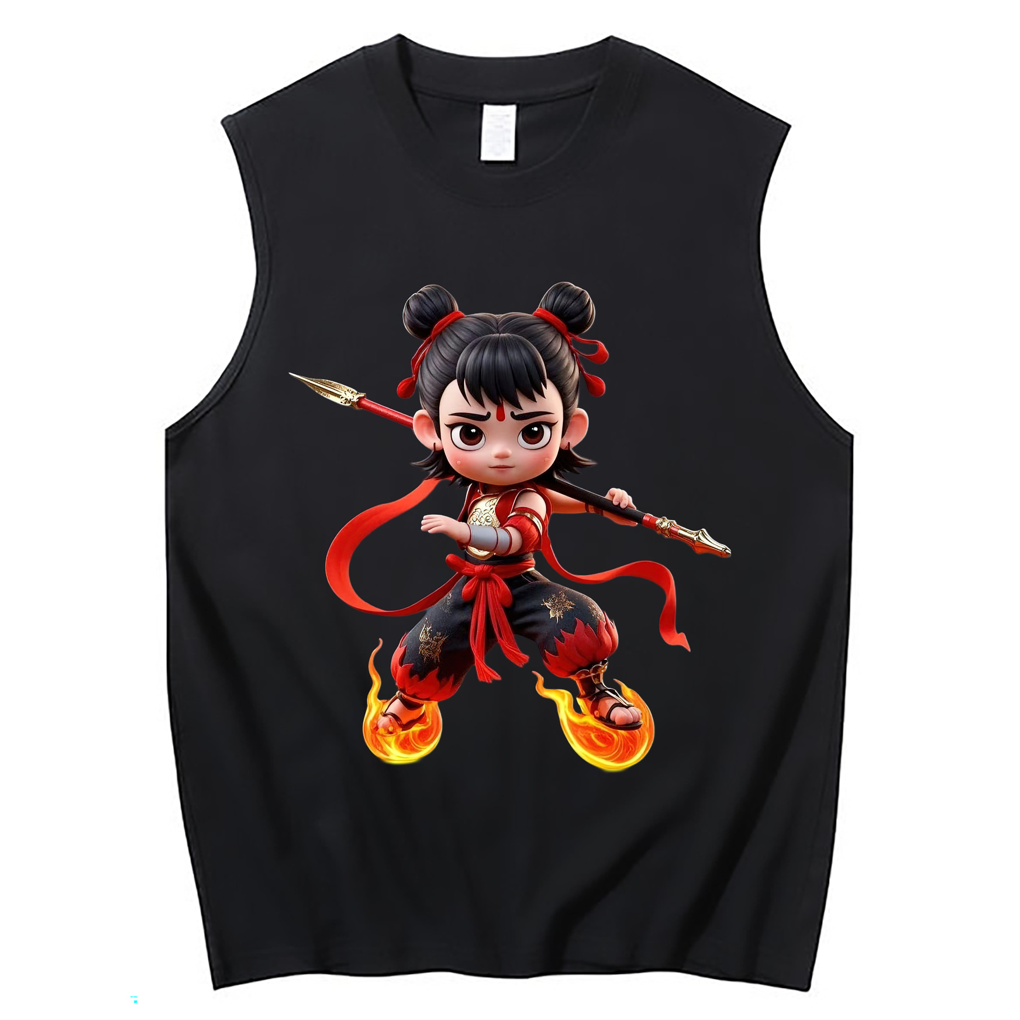 （画像用） Ne Zha 2 ナタ 魔童の大暴れ コットン100％タンクトップ（フロントプリント）