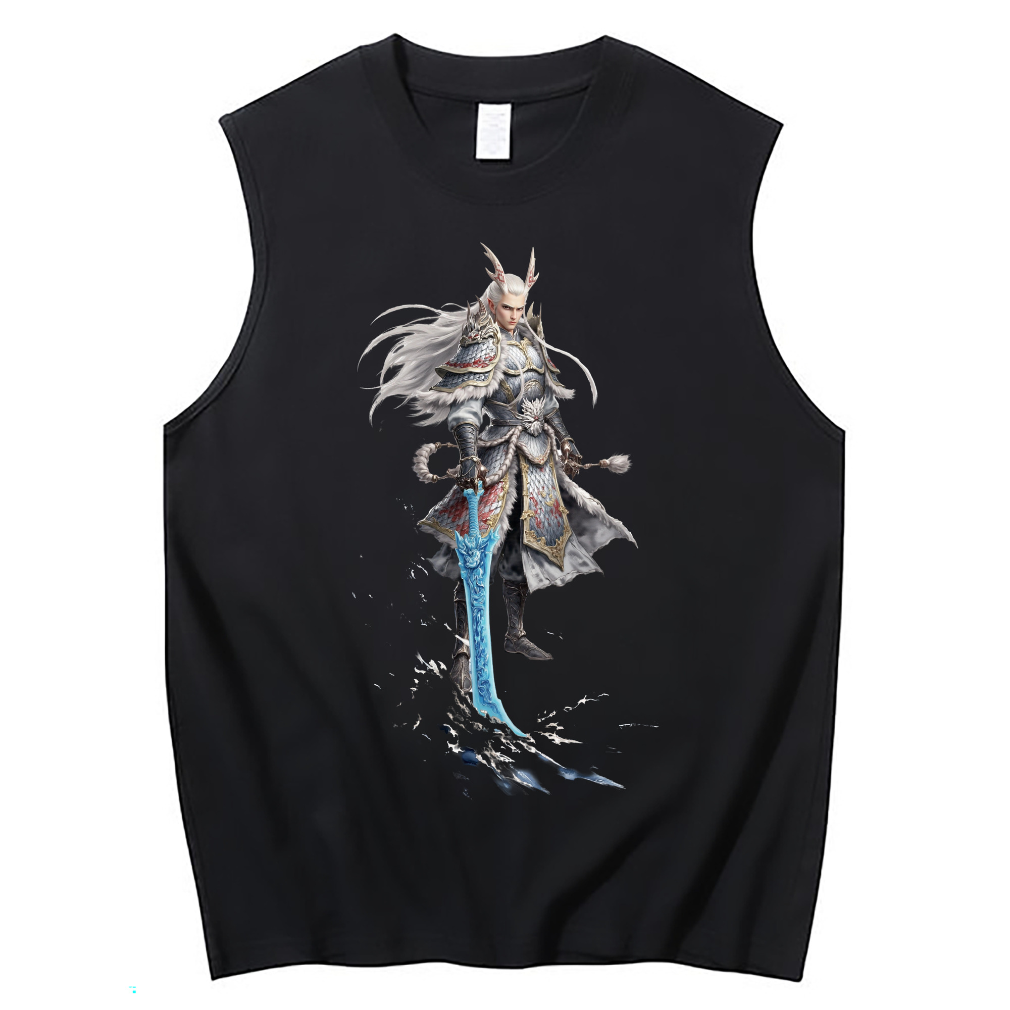 （画像用） Ne Zha 2 ナタ 魔童の大暴れ コットン100％タンクトップ（フロントプリント）