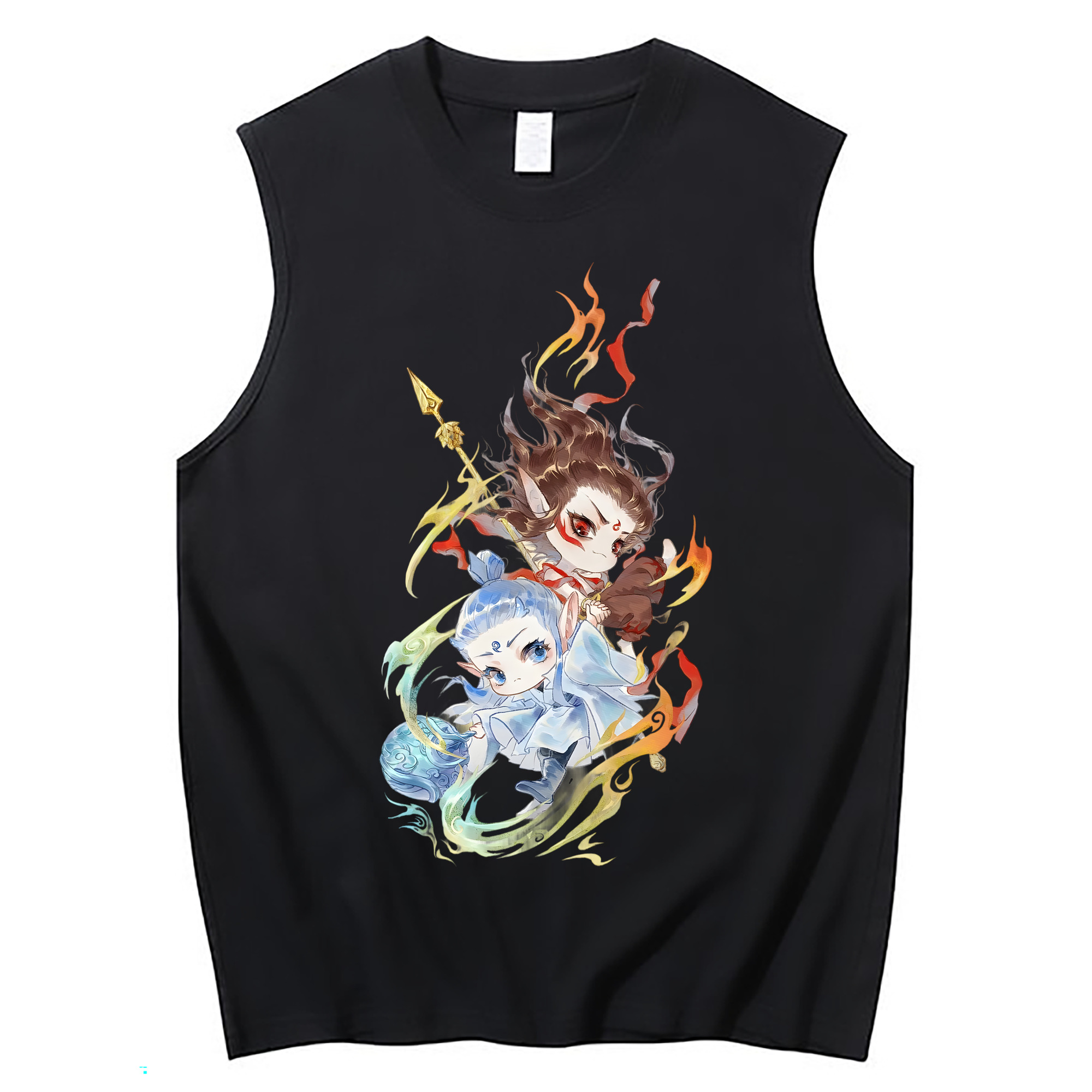 （画像用） Ne Zha 2 ナタ 魔童の大暴れ コットン100％タンクトップ（フロントプリント）