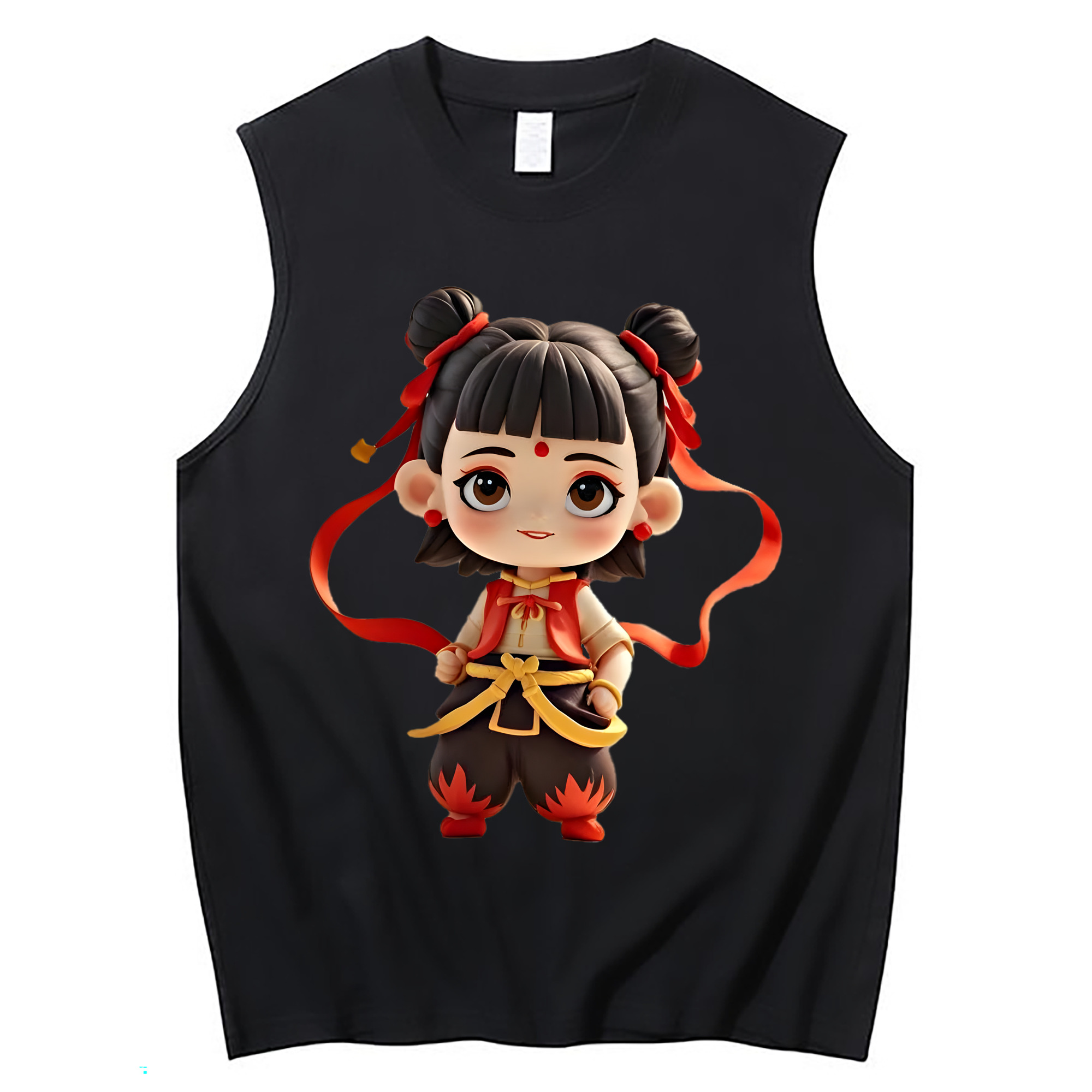（画像用） Ne Zha 2 ナタ 魔童の大暴れ コットン100％タンクトップ（フロントプリント）