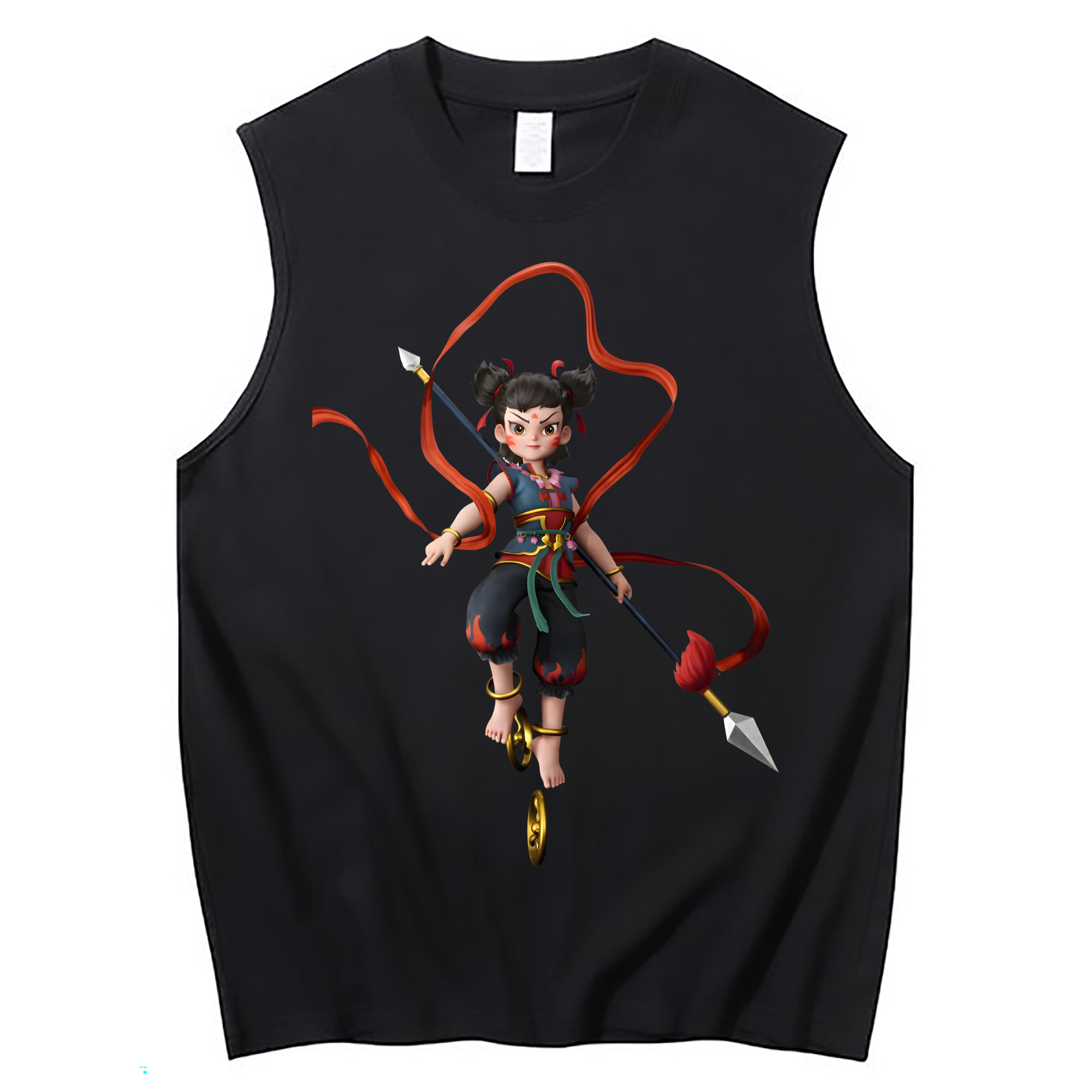 （画像用） Ne Zha 2 ナタ 魔童の大暴れ コットン100％タンクトップ（フロントプリント）