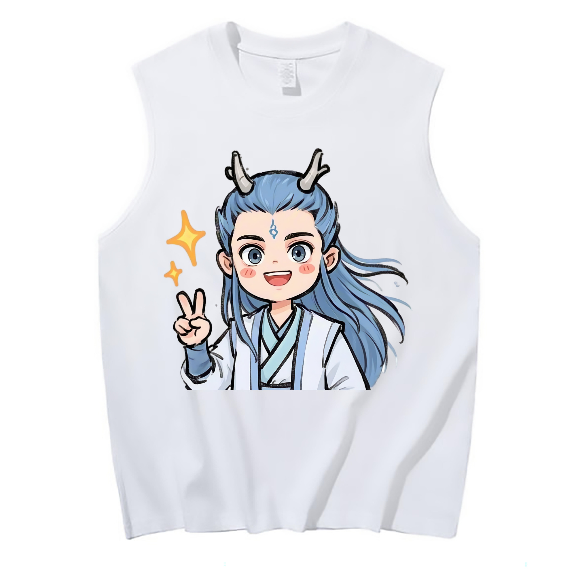 （画像用） Ne Zha 2 ナタ 魔童の大暴れ コットン100％タンクトップ（フロントプリント）
