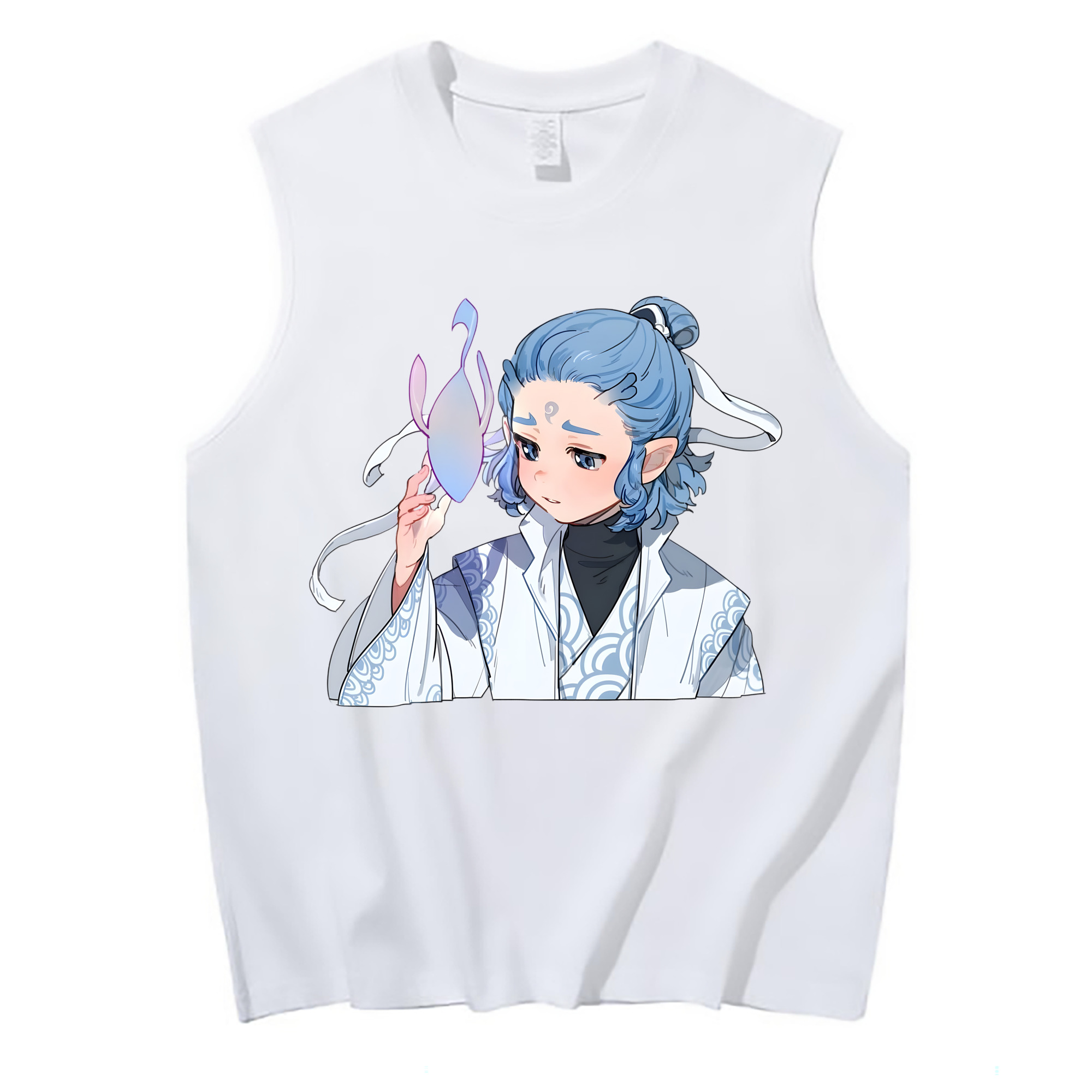 （画像用） Ne Zha 2 ナタ 魔童の大暴れ コットン100％タンクトップ（フロントプリント）