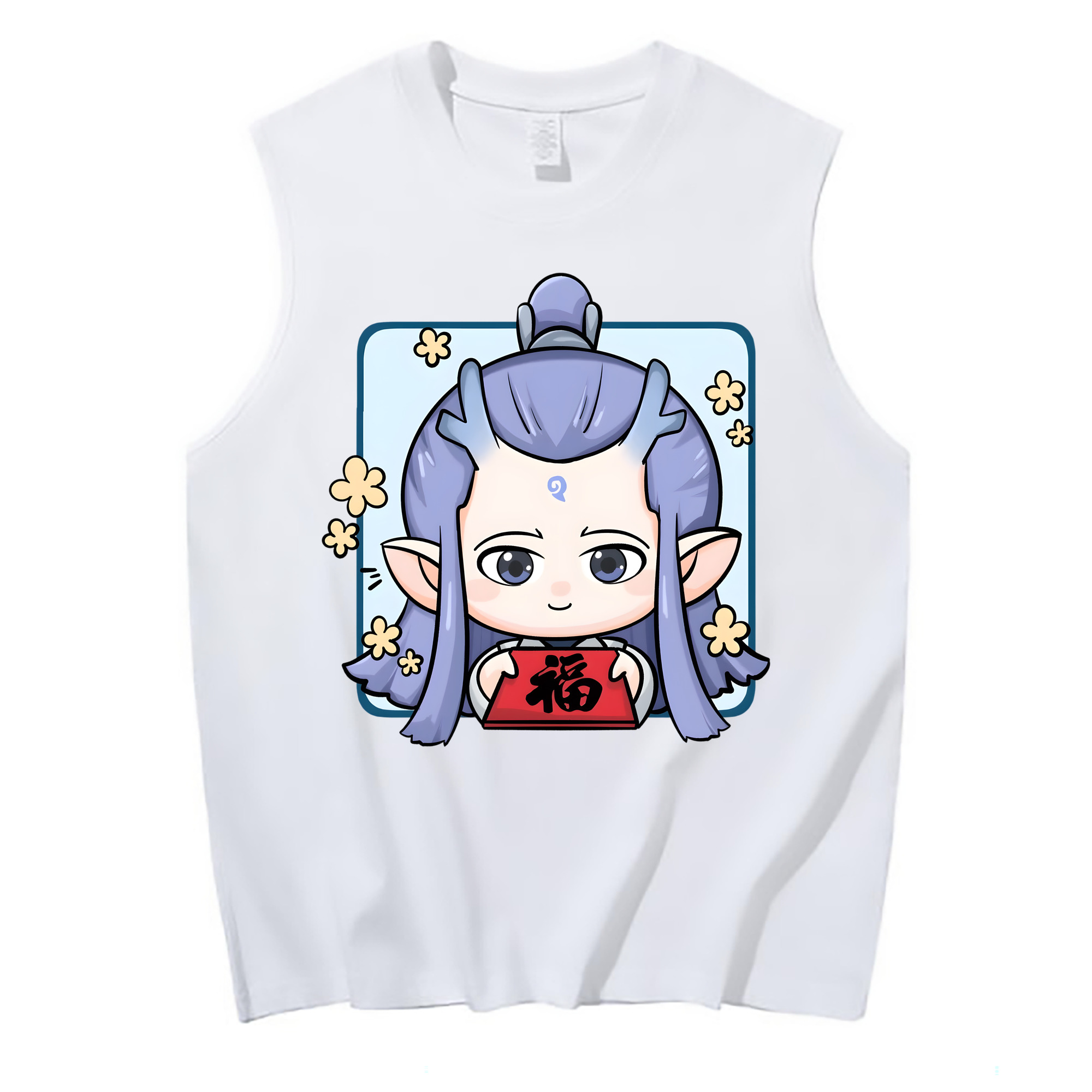 （画像用） Ne Zha 2 ナタ 魔童の大暴れ コットン100％タンクトップ（フロントプリント）