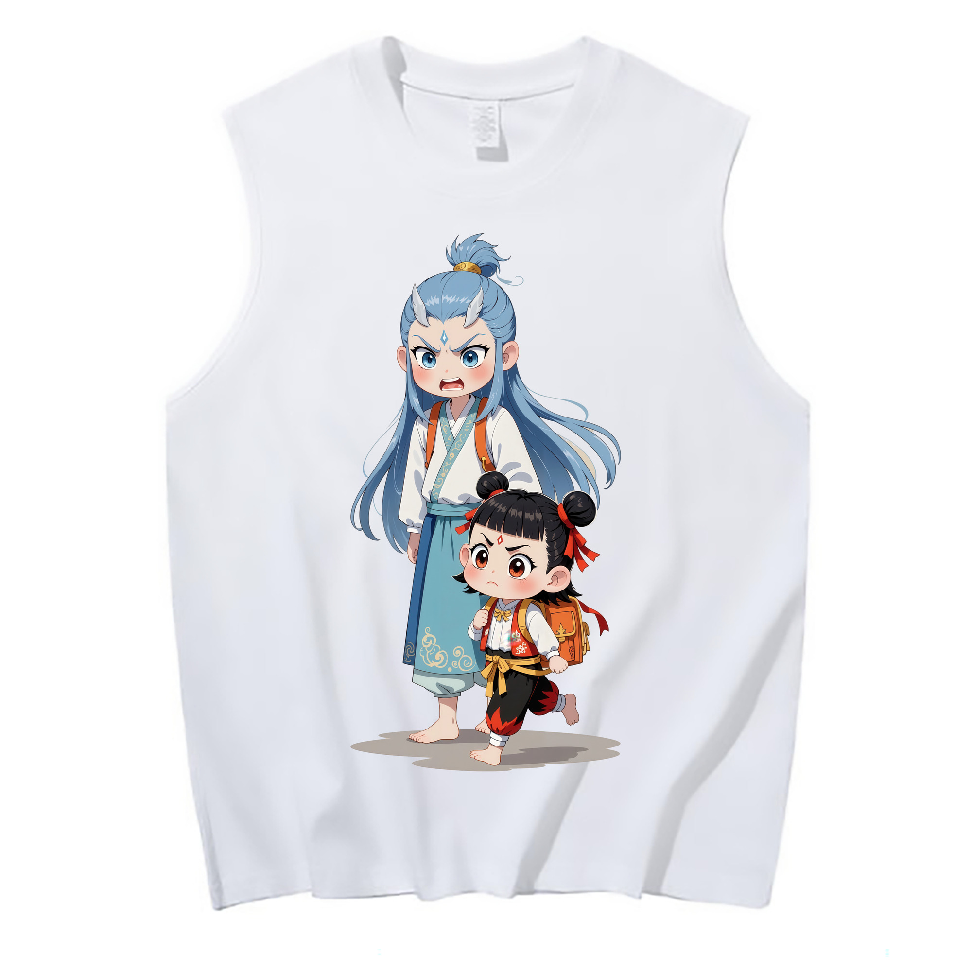 （画像用） Ne Zha 2 ナタ 魔童の大暴れ コットン100％タンクトップ（フロントプリント）