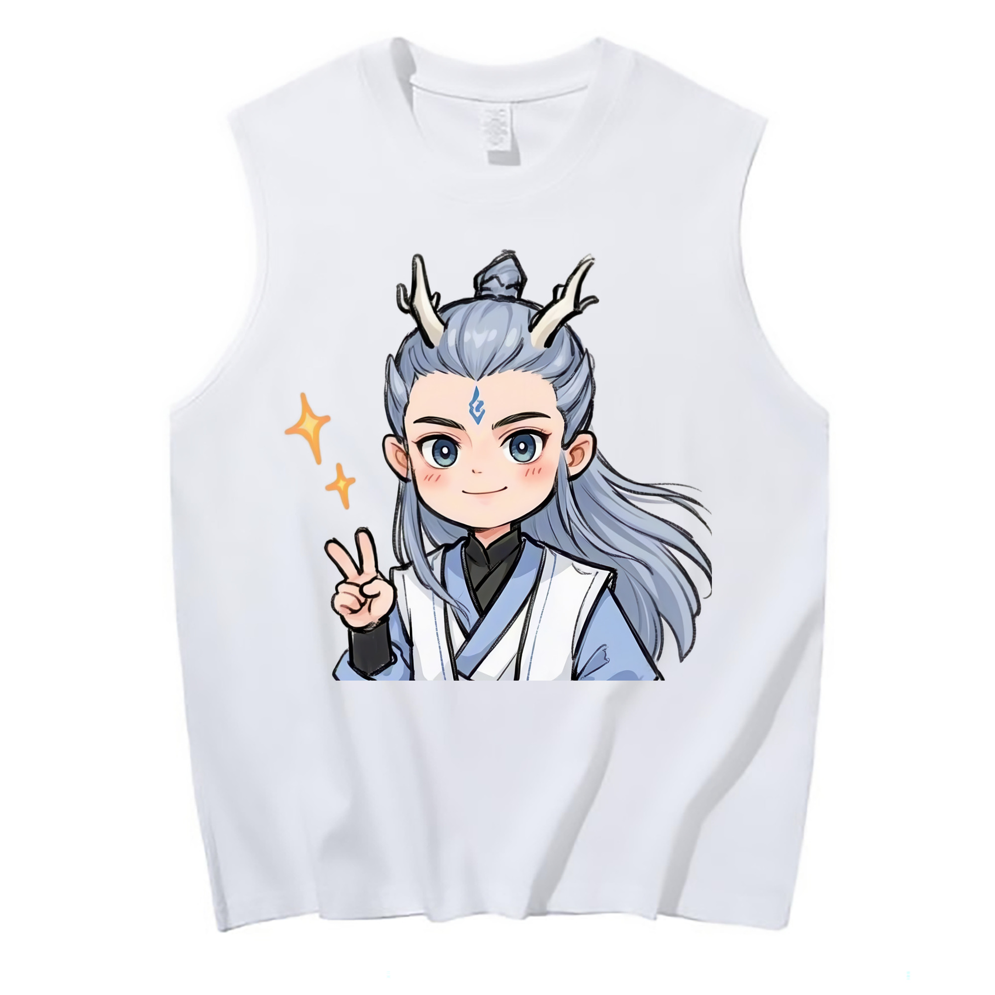 （画像用） Ne Zha 2 ナタ 魔童の大暴れ コットン100％タンクトップ（フロントプリント）