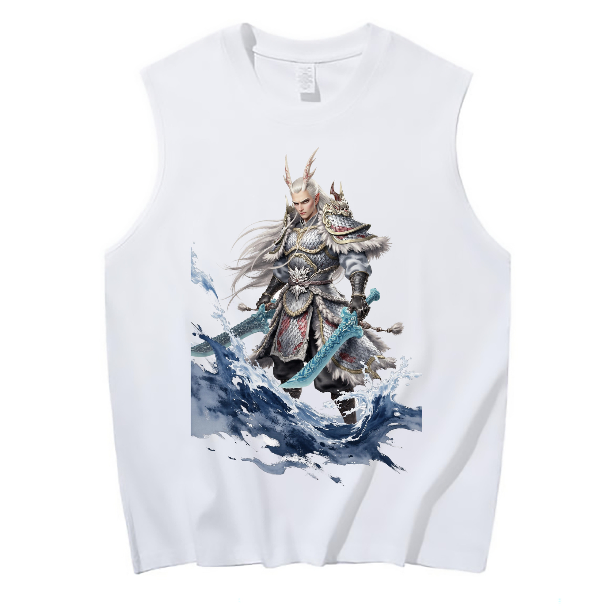 （画像用） Ne Zha 2 ナタ 魔童の大暴れ コットン100％タンクトップ（フロントプリント）