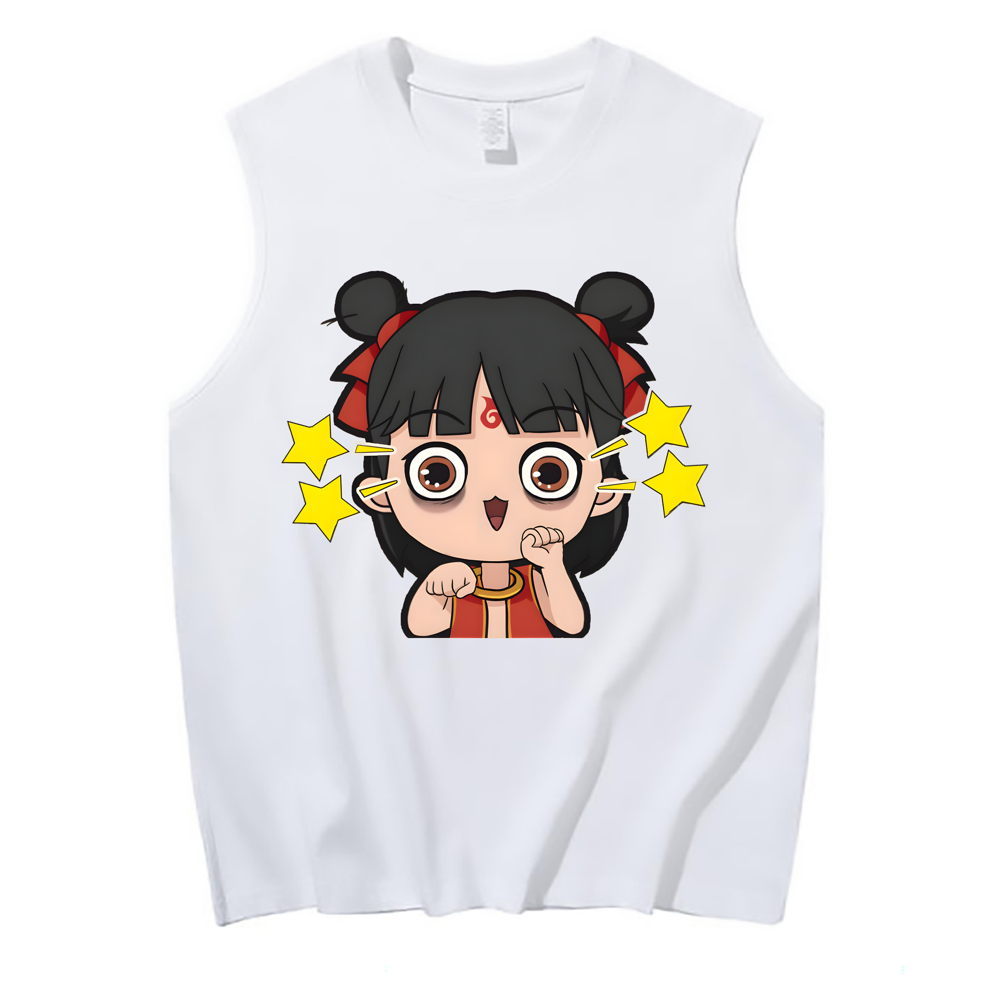 （画像用） Ne Zha 2 ナタ 魔童の大暴れ コットン100％タンクトップ（フロントプリント）