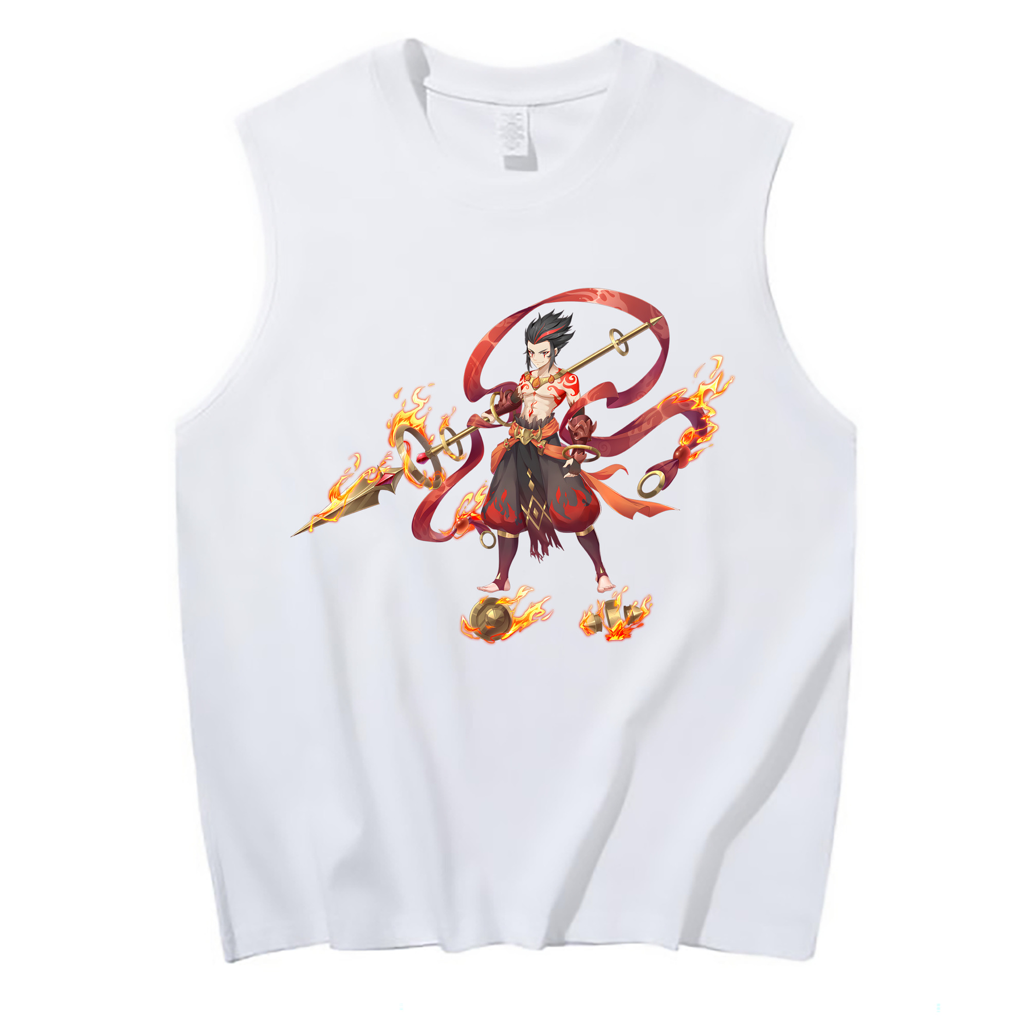 （画像用） Ne Zha 2 ナタ 魔童の大暴れ コットン100％タンクトップ（フロントプリント）