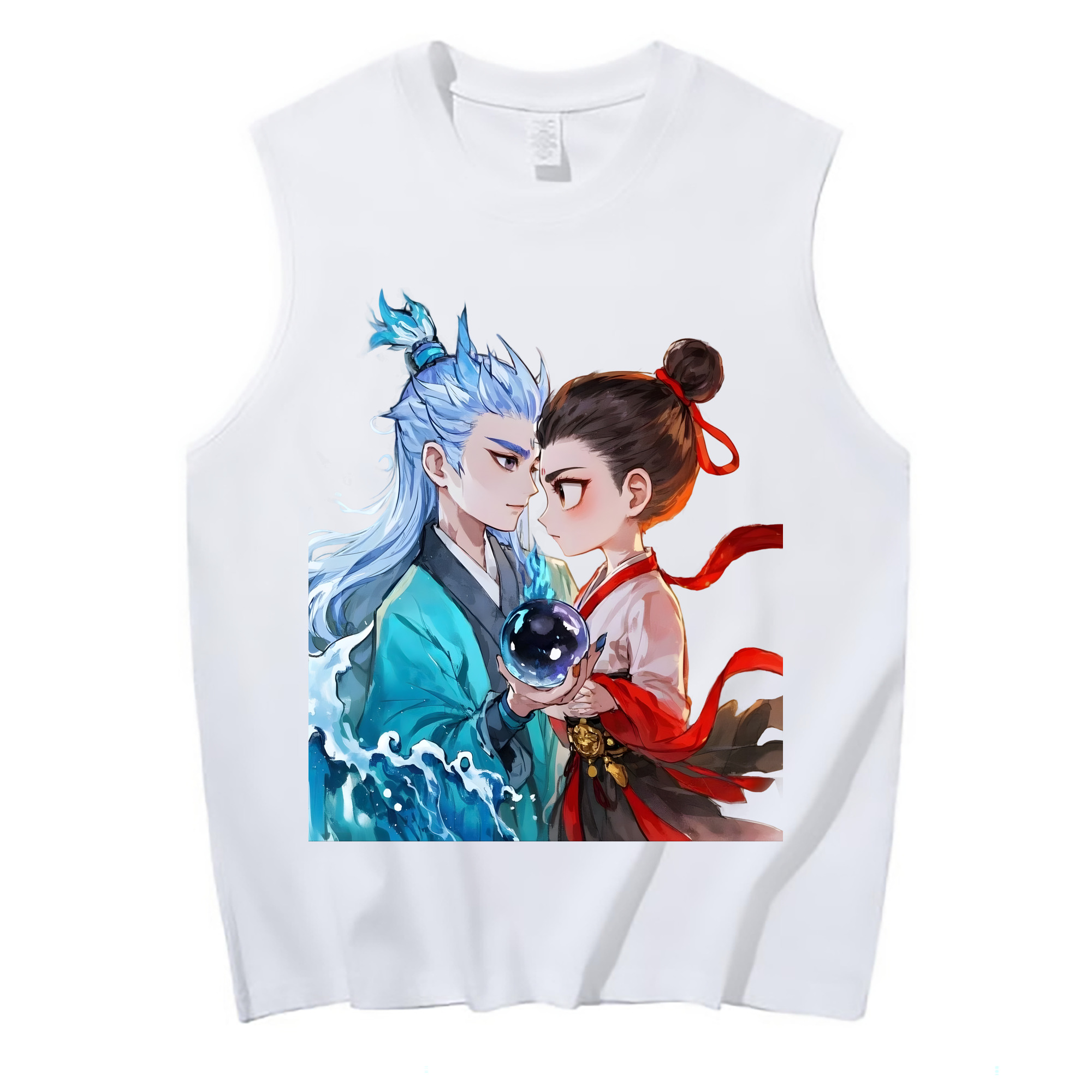 （画像用） Ne Zha 2 ナタ 魔童の大暴れ コットン100％タンクトップ（フロントプリント）