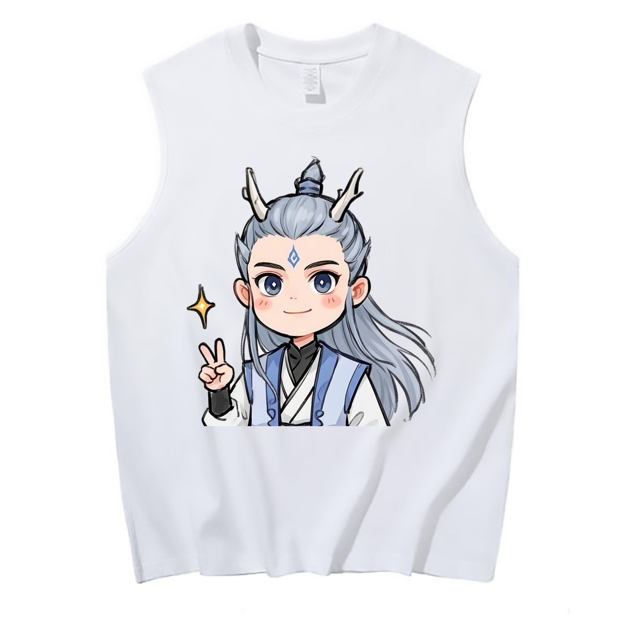（画像用） Ne Zha 2 ナタ 魔童の大暴れ コットン100％タンクトップ（フロントプリント）
