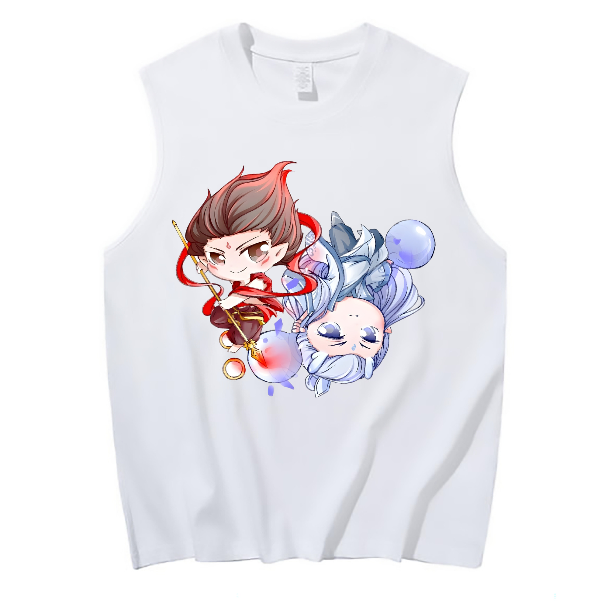 （画像用） Ne Zha 2 ナタ 魔童の大暴れ コットン100％タンクトップ（フロントプリント）