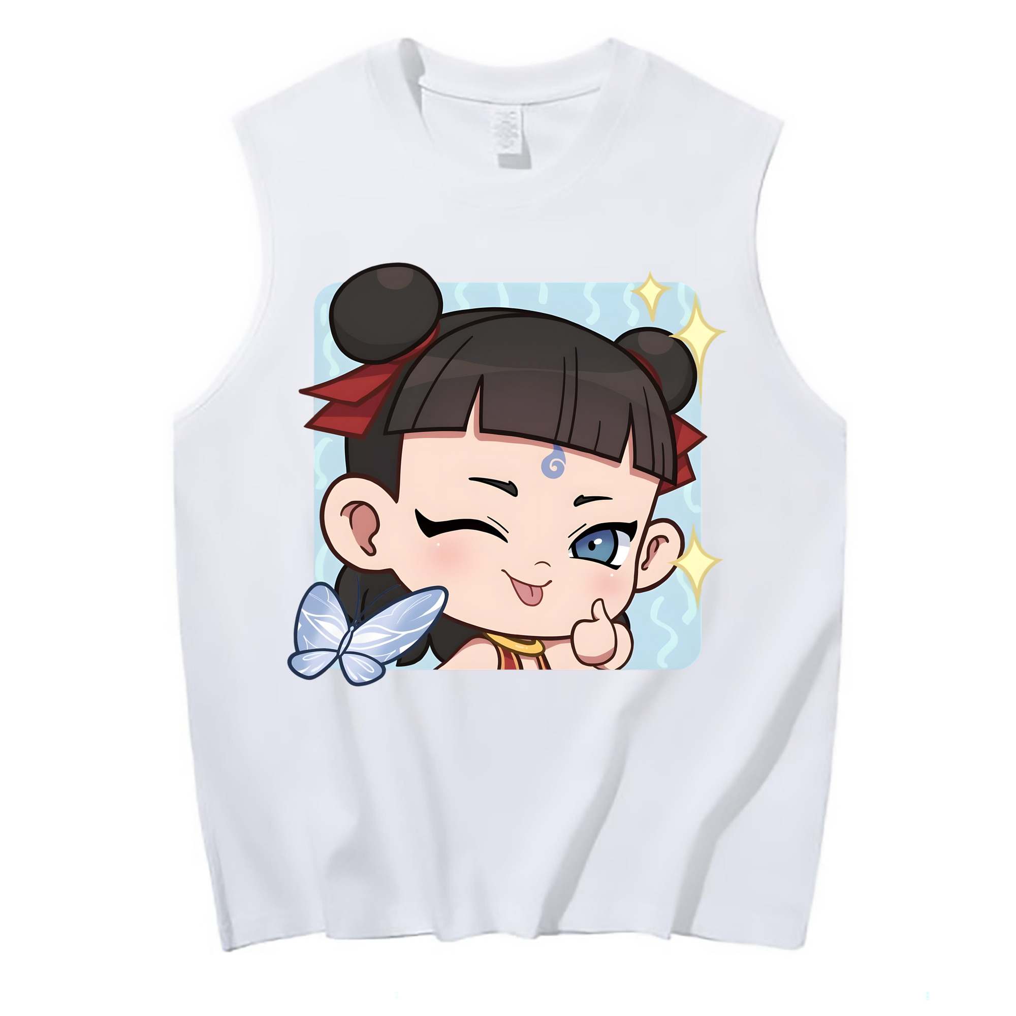 （画像用） Ne Zha 2 ナタ 魔童の大暴れ コットン100％タンクトップ（フロントプリント）