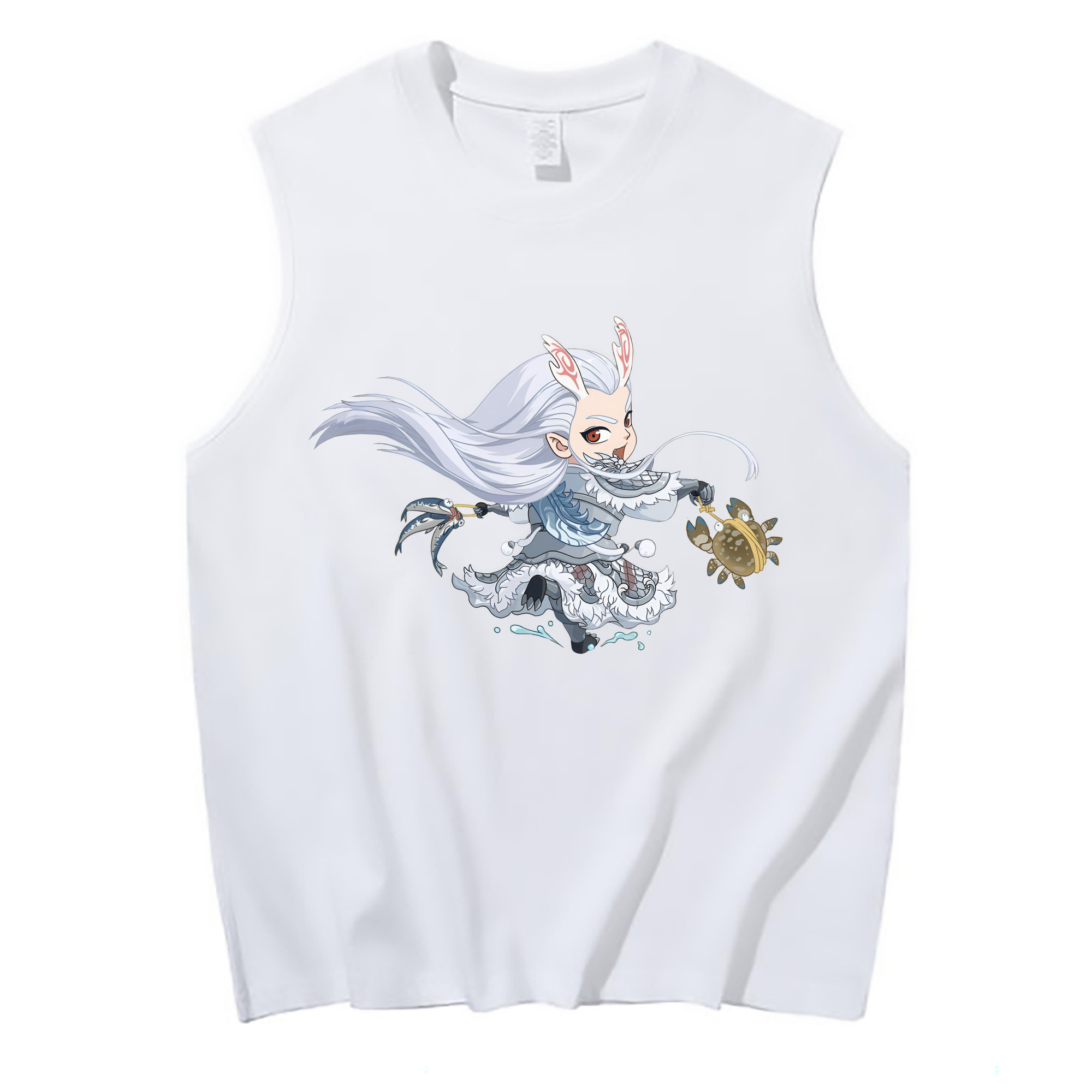 （画像用） Ne Zha 2 ナタ 魔童の大暴れ コットン100％タンクトップ（フロントプリント）