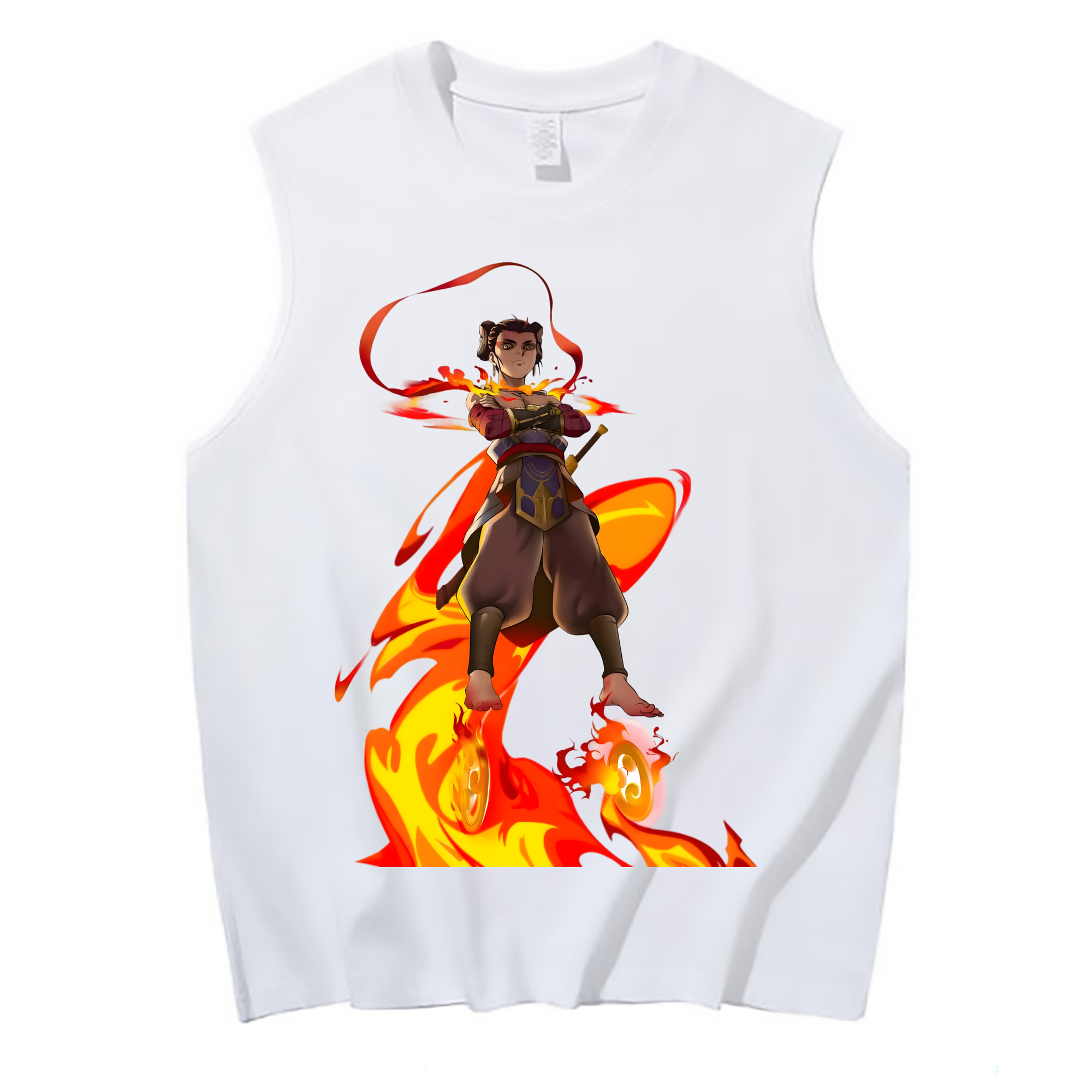 （画像用） Ne Zha 2 ナタ 魔童の大暴れ コットン100％タンクトップ（フロントプリント）
