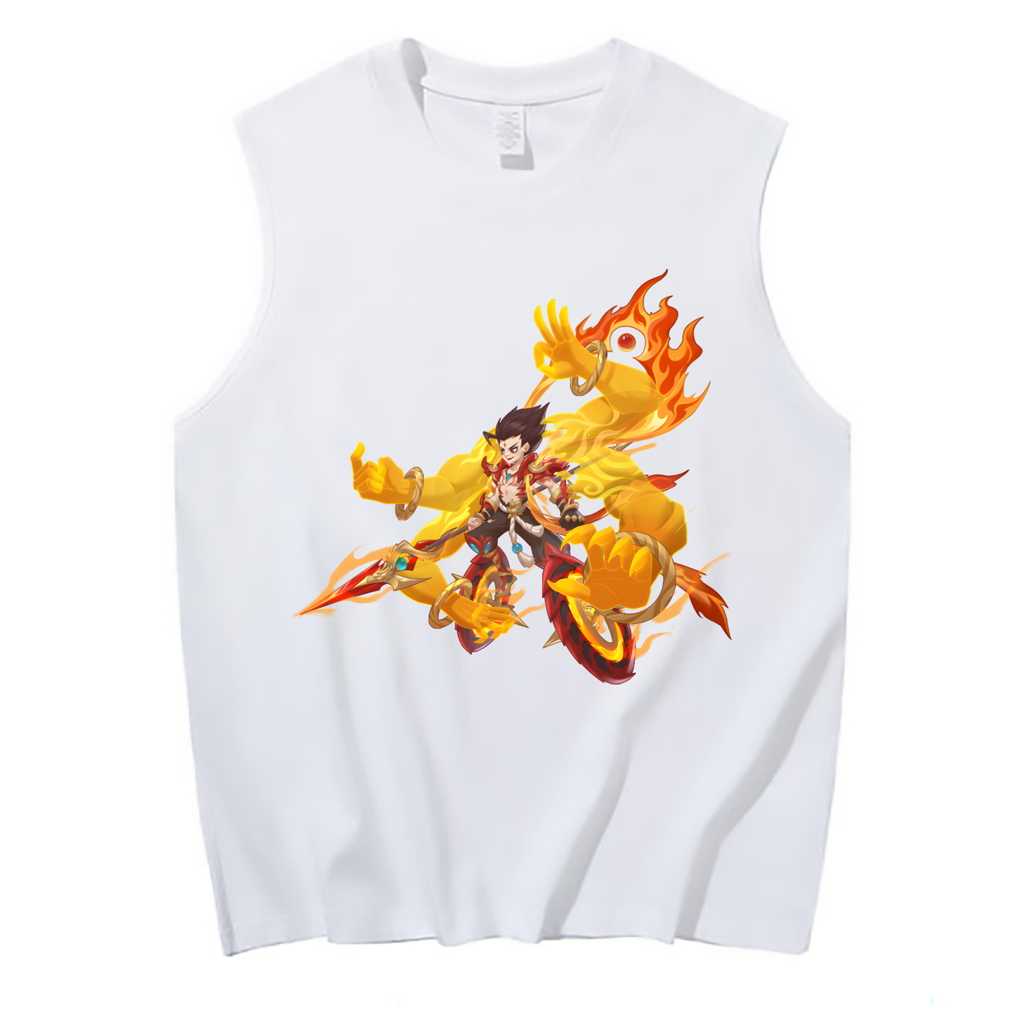 （画像用） Ne Zha 2 ナタ 魔童の大暴れ コットン100％タンクトップ（フロントプリント）